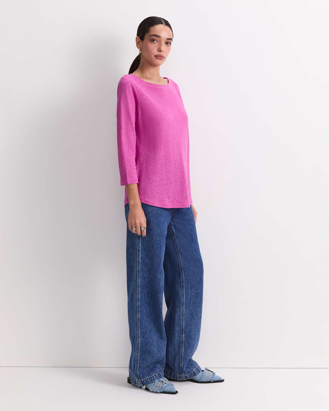 Cecile Linen Top in SHERBET