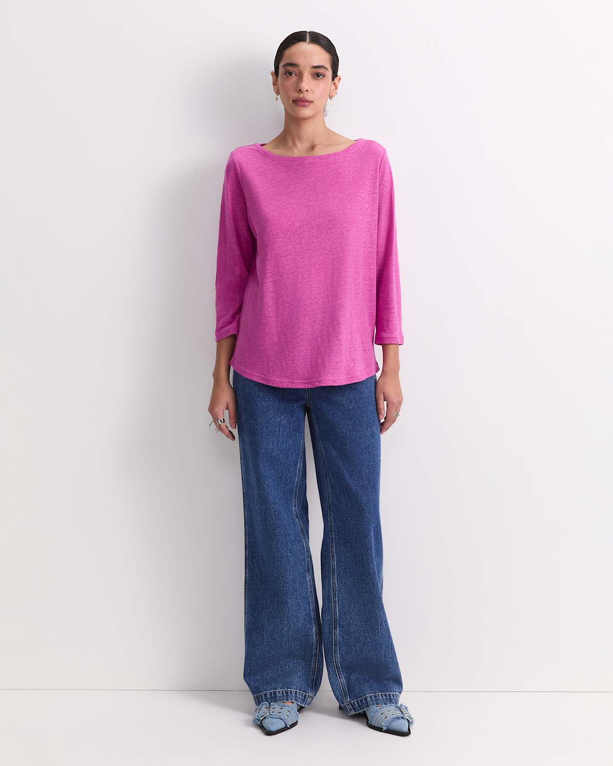 Cecile Linen Top in SHERBET