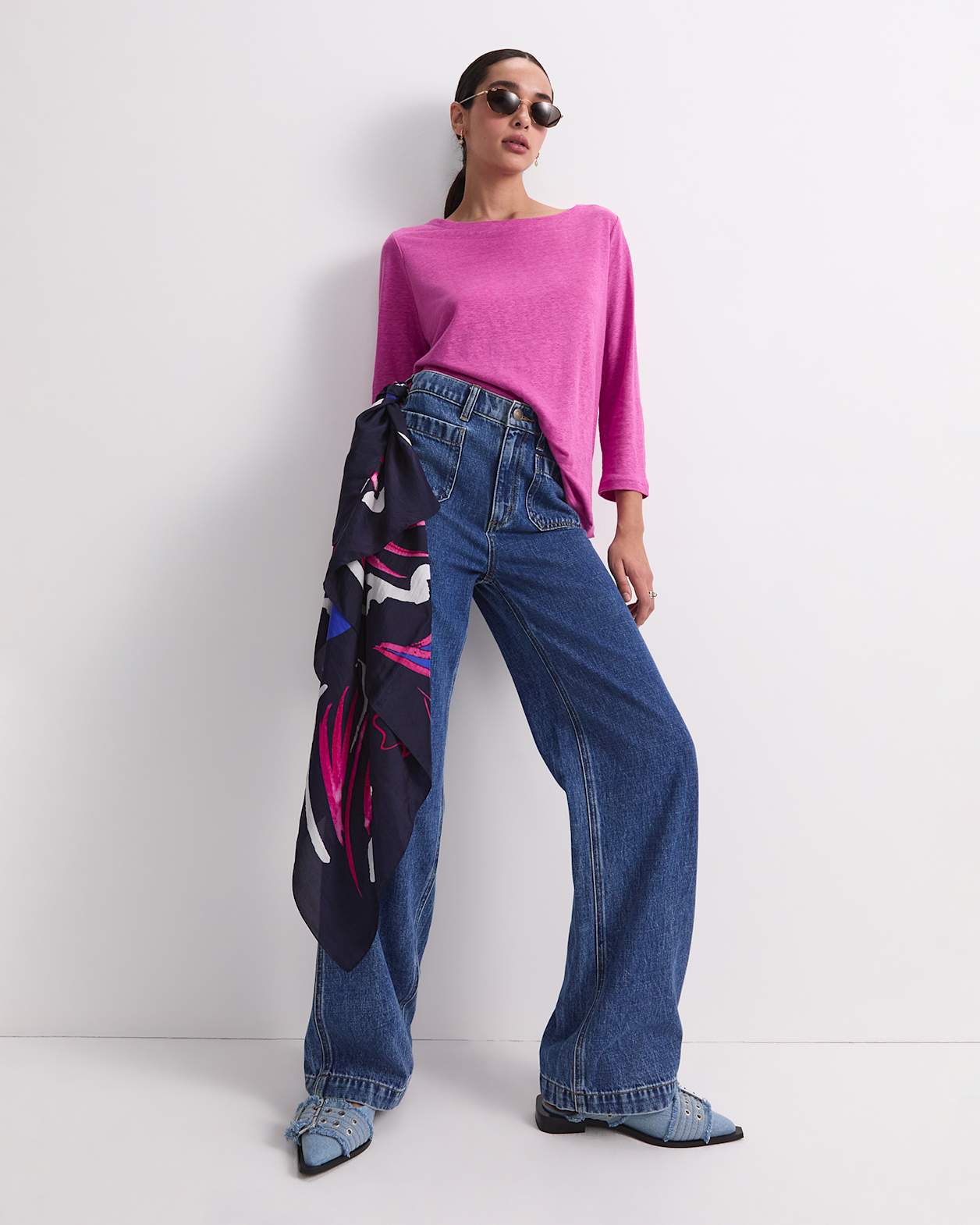 Cecile Linen Top in SHERBET