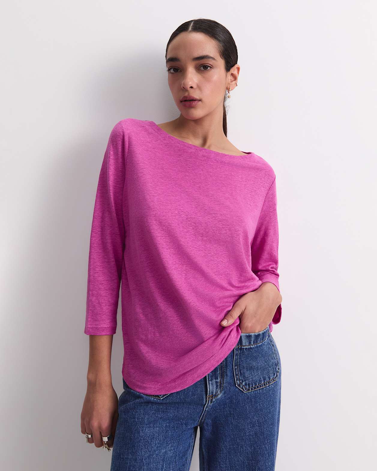 Cecile Linen Top in SHERBET