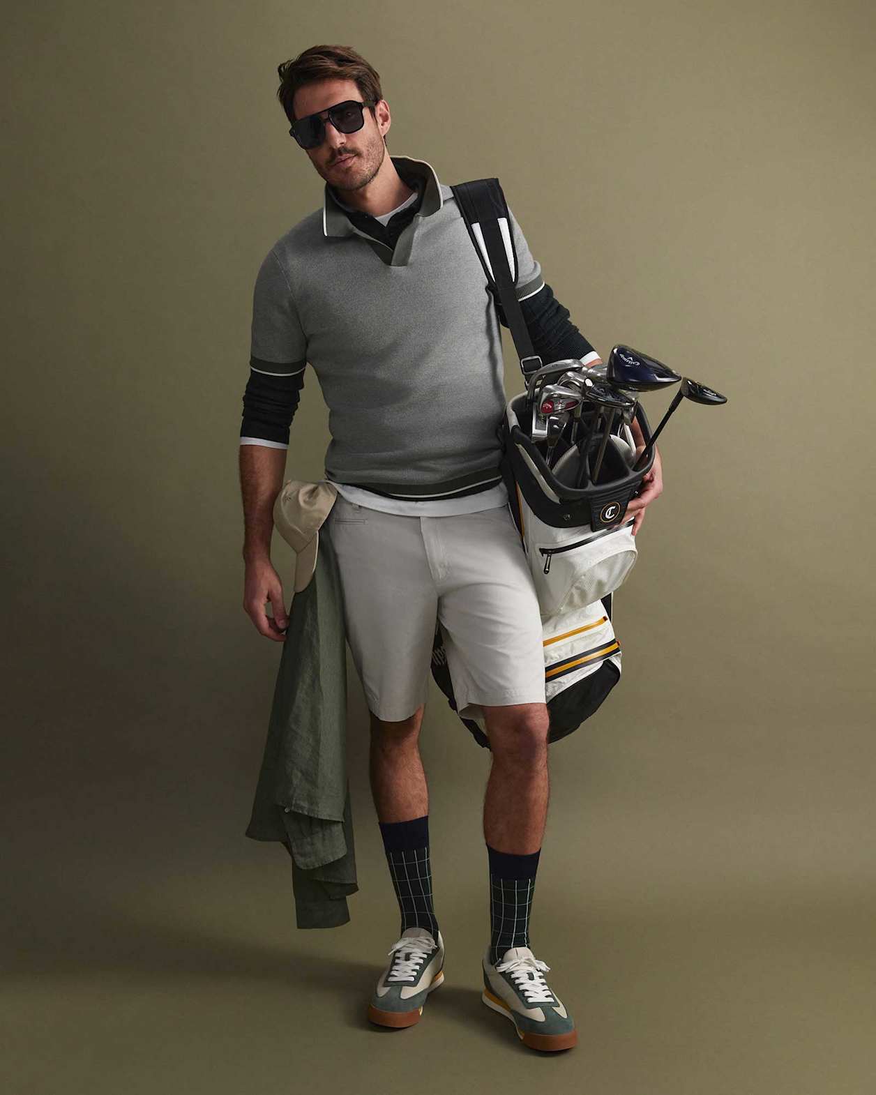 James Knit Polo in KHAKI