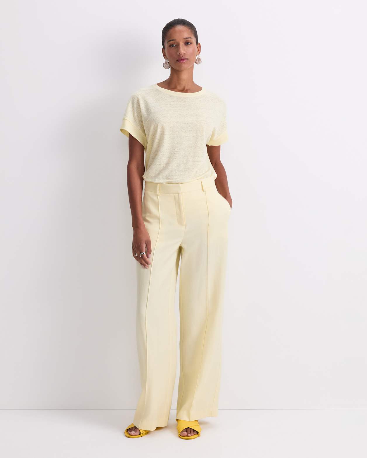 Valerie Straight Leg Pants in LEMON