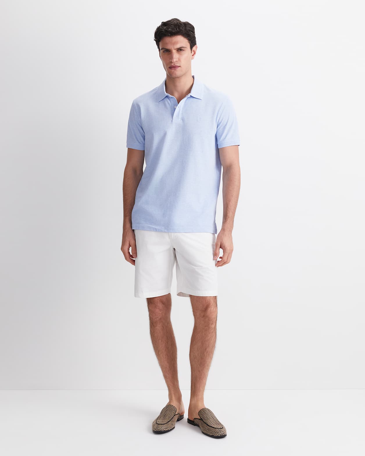 SC Melange Pique Polo in SKY BLUE MELANGE