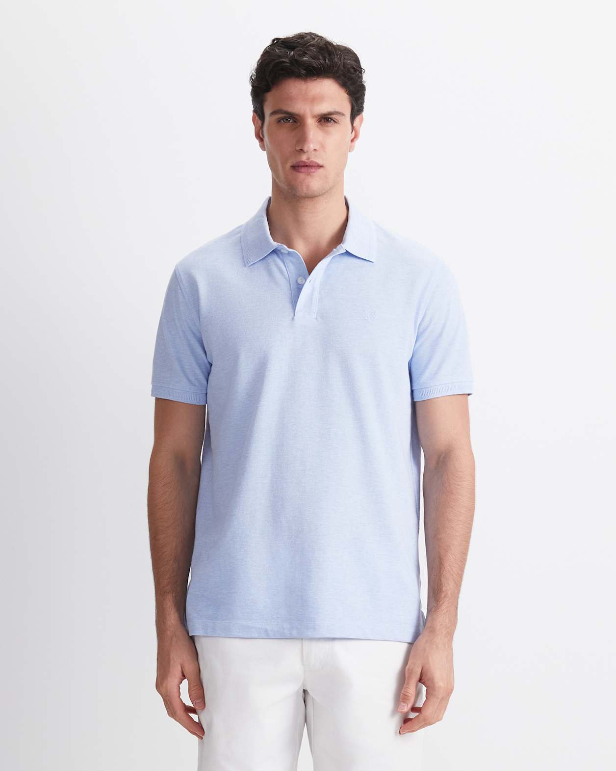 SC Melange Pique Polo in SKY BLUE MELANGE