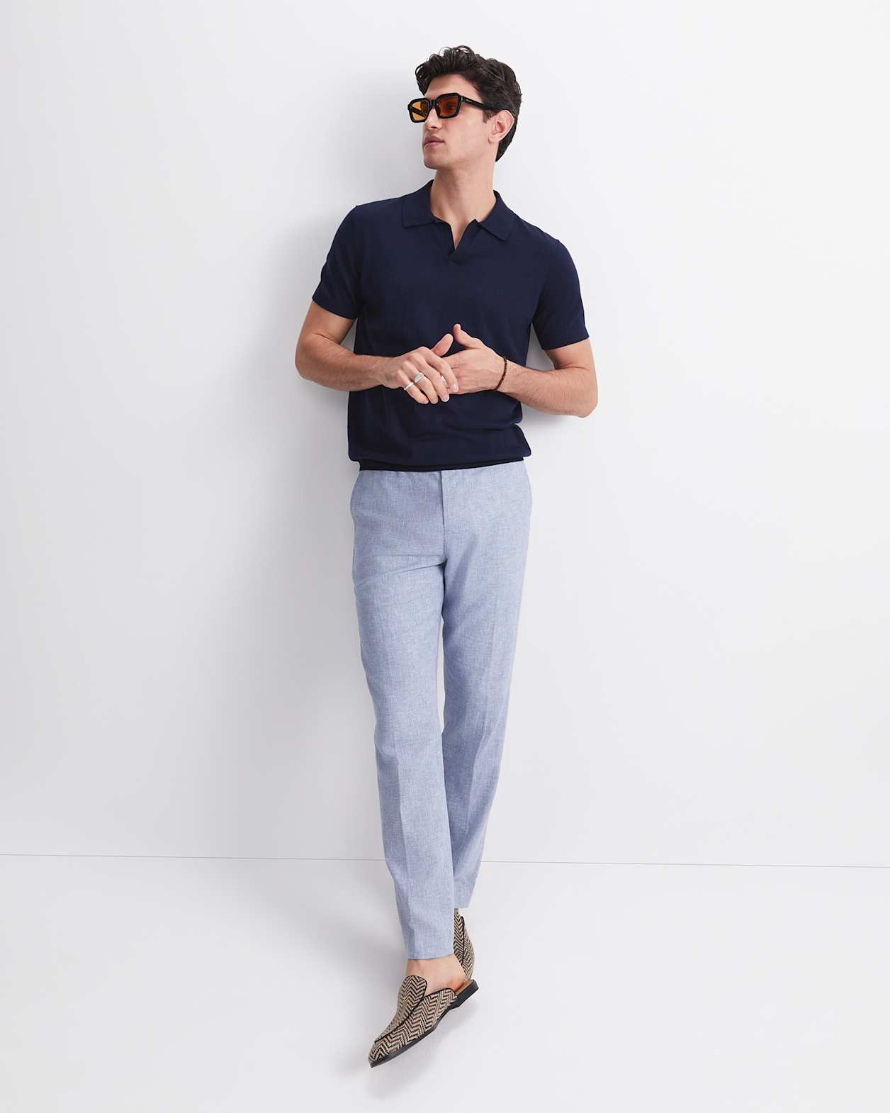 Ojas Knit Polo in NAVY