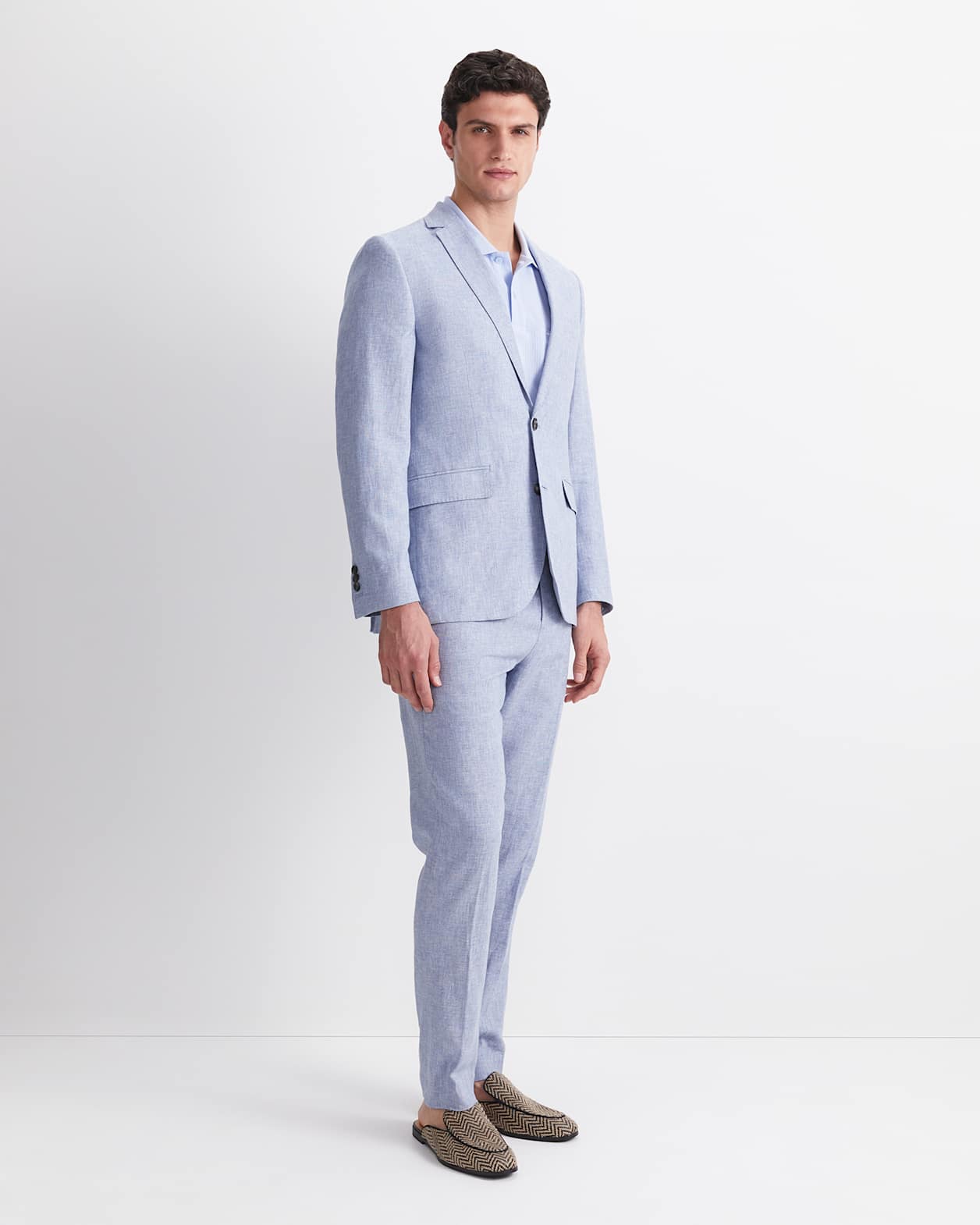 Ridley Linen Blend Suit Jacket in BLUE