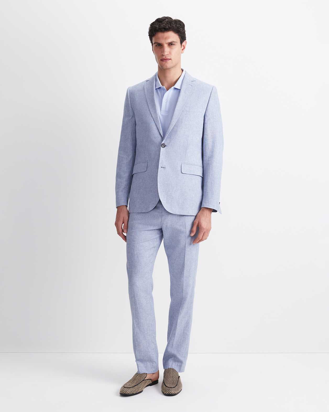 Ridley Linen Blend Suit Jacket in BLUE
