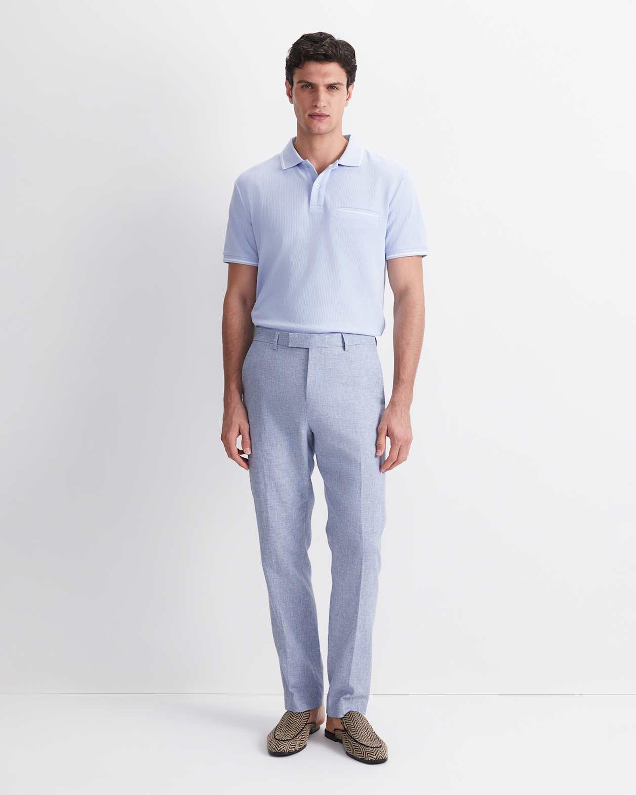 Ridley Linen Blend Suit Pant in BLUE