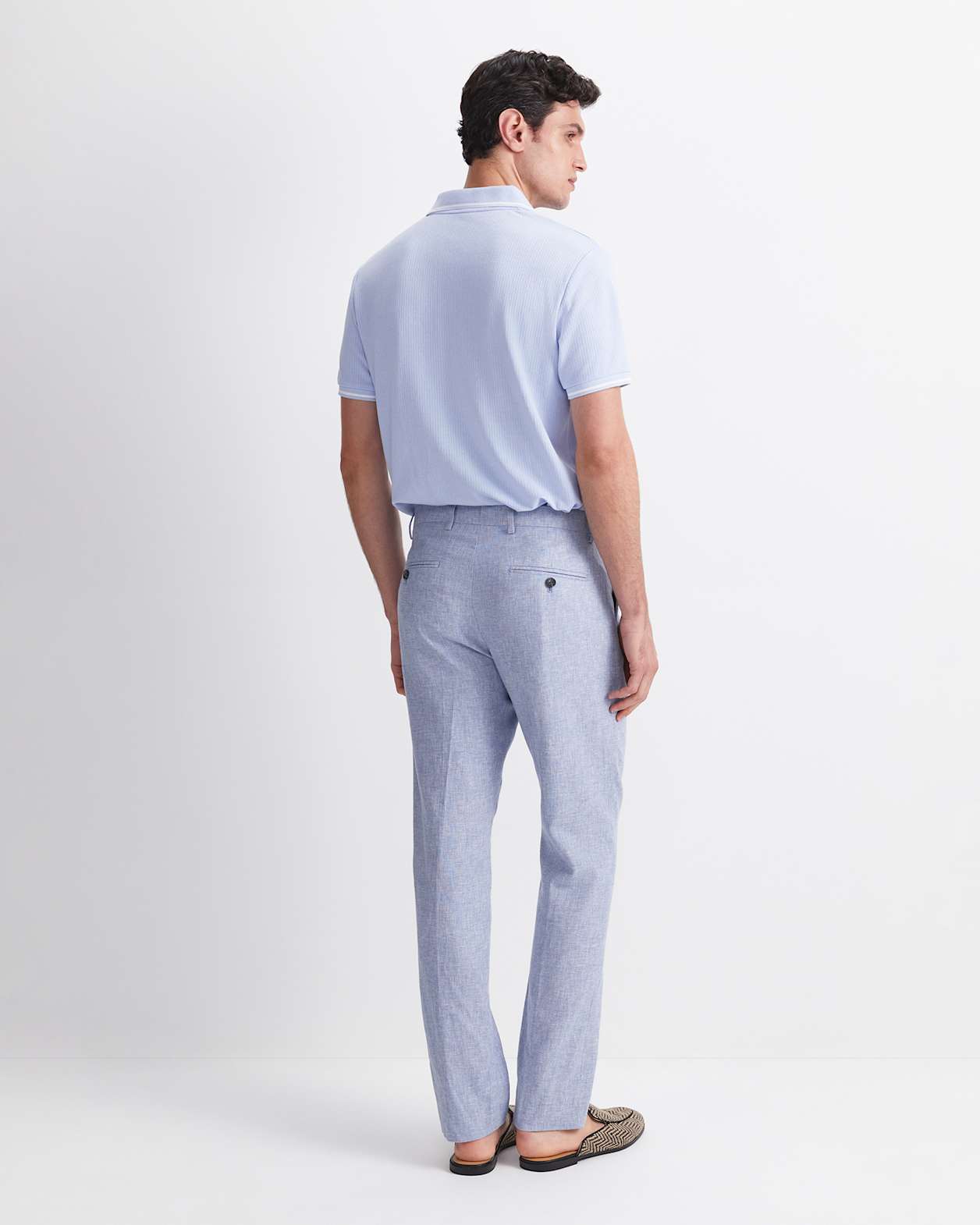 Ridley Linen Blend Suit Pant in BLUE