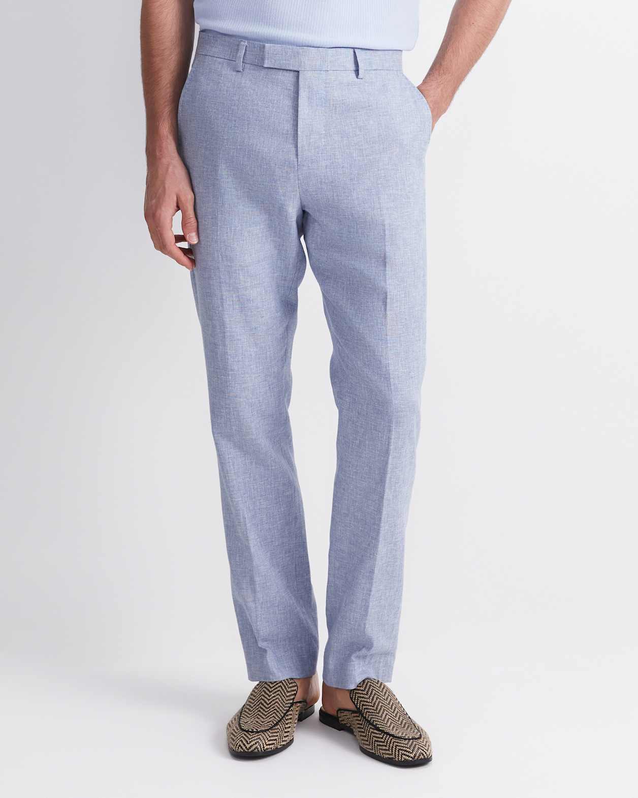 Ridley Linen Blend Suit Pant in BLUE