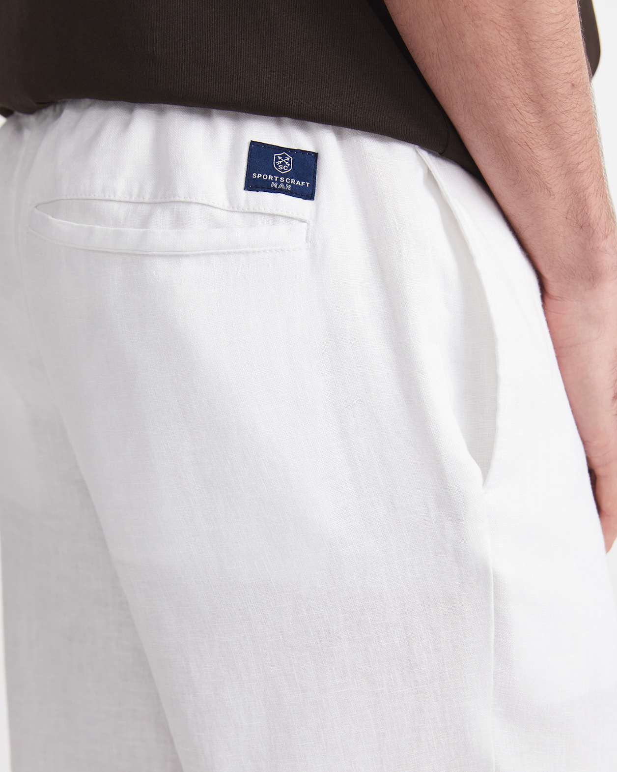 Caffery Yarn-Dyed Linen Pant in WHITE