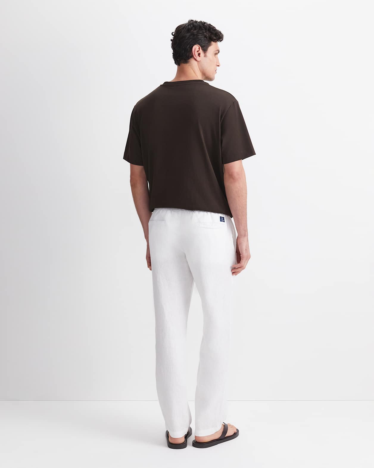 Caffery Yarn-Dyed Linen Pant in WHITE