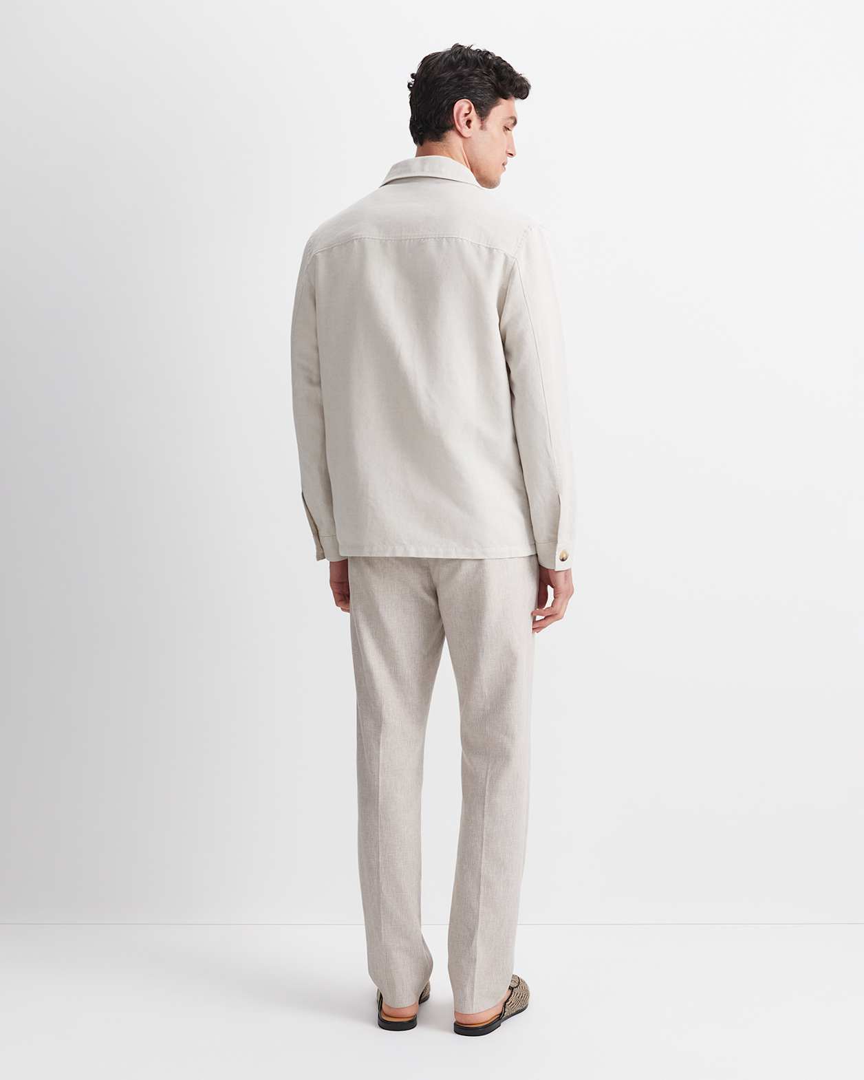 Otis Linen Blend Casual Jacket in STRING