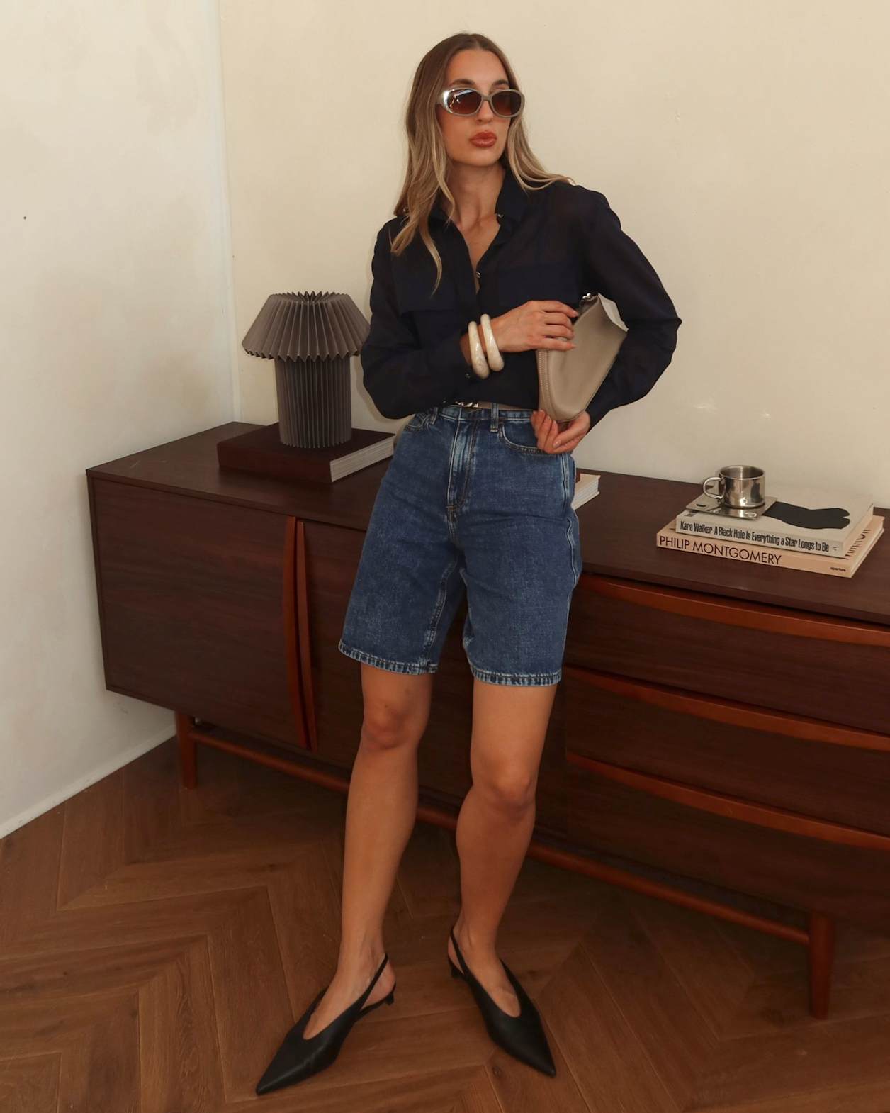 Allegra Denim Short in MID WASH