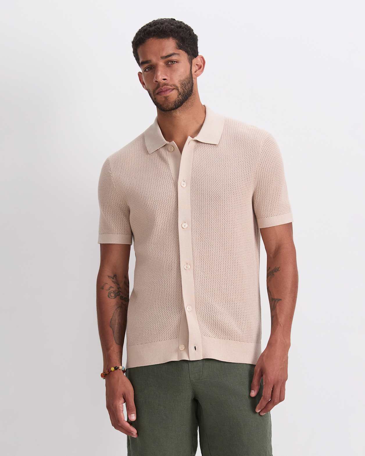 Francis Knit Shirt in NATURAL