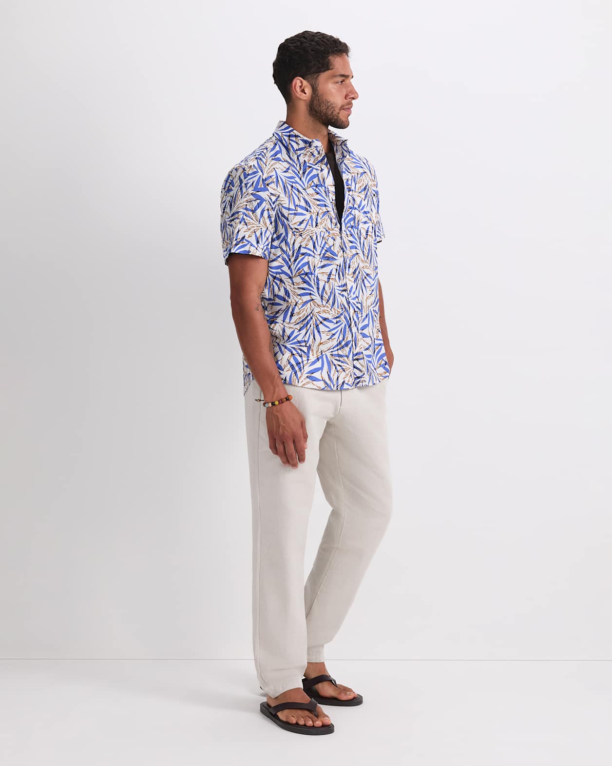 Mason Short Sleeve Shirt in CORNFLOWER/WHITE