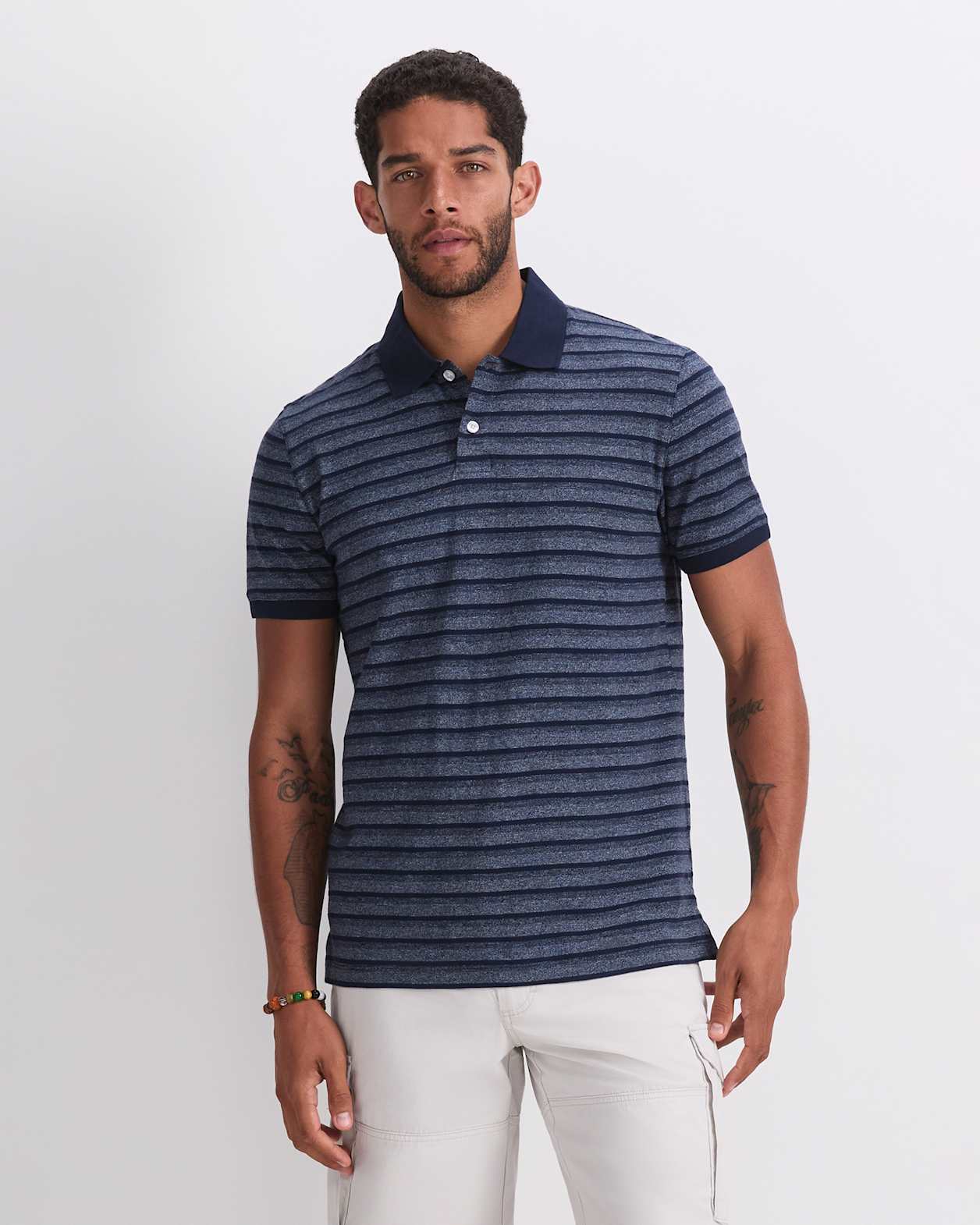 Hugo Stripe Polo in NAVY/WHITE