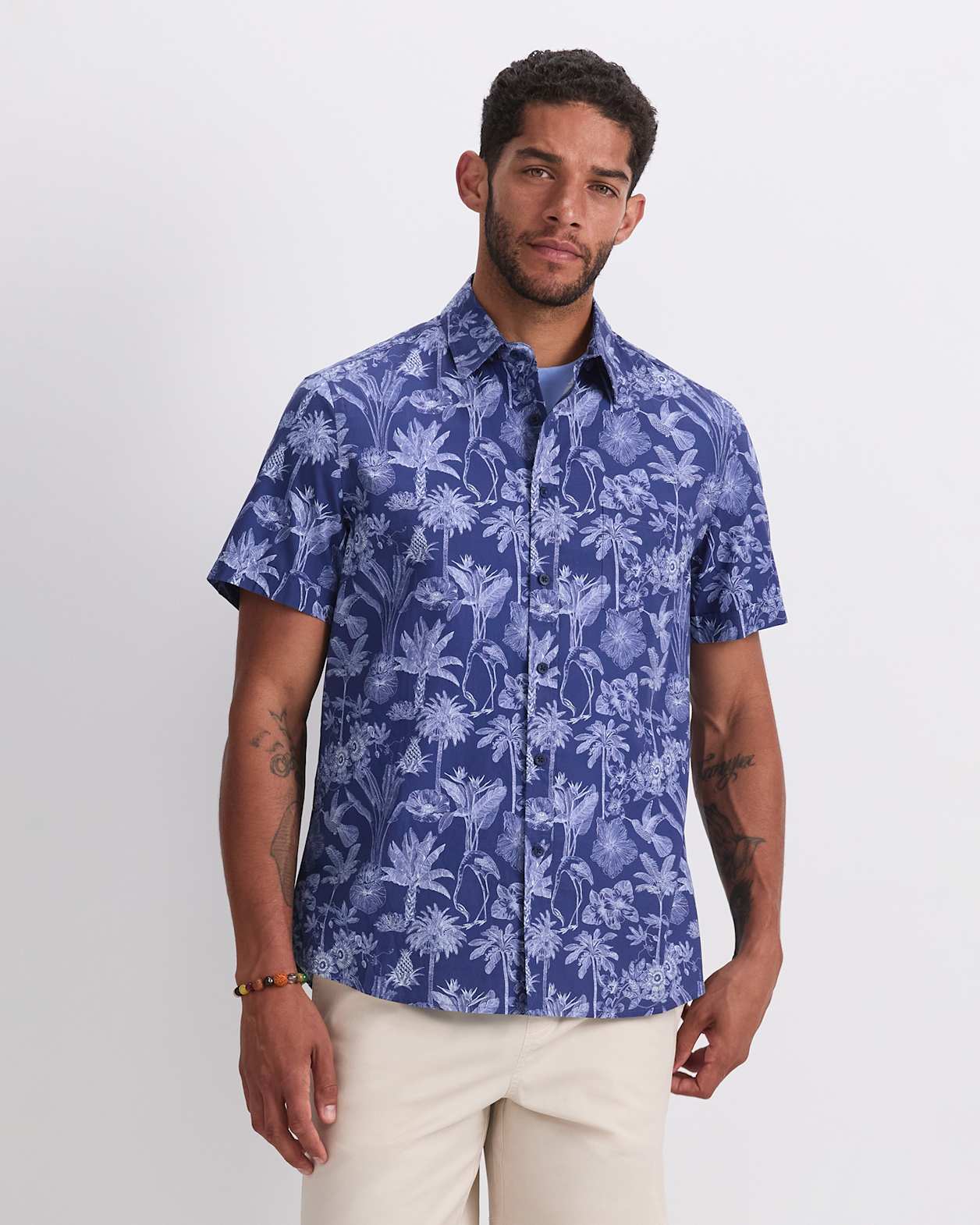 Darwin Short Sleeve Liberty Shirt in NAVY
