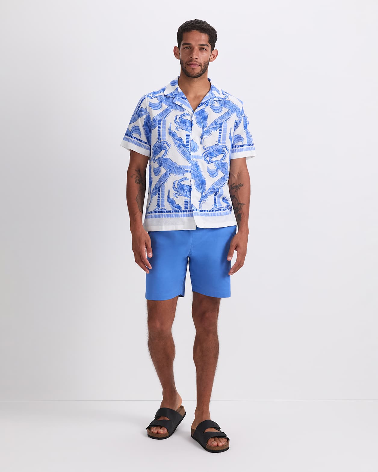 Moreton Short Sleeve Print Shirt in BLUE MULTI