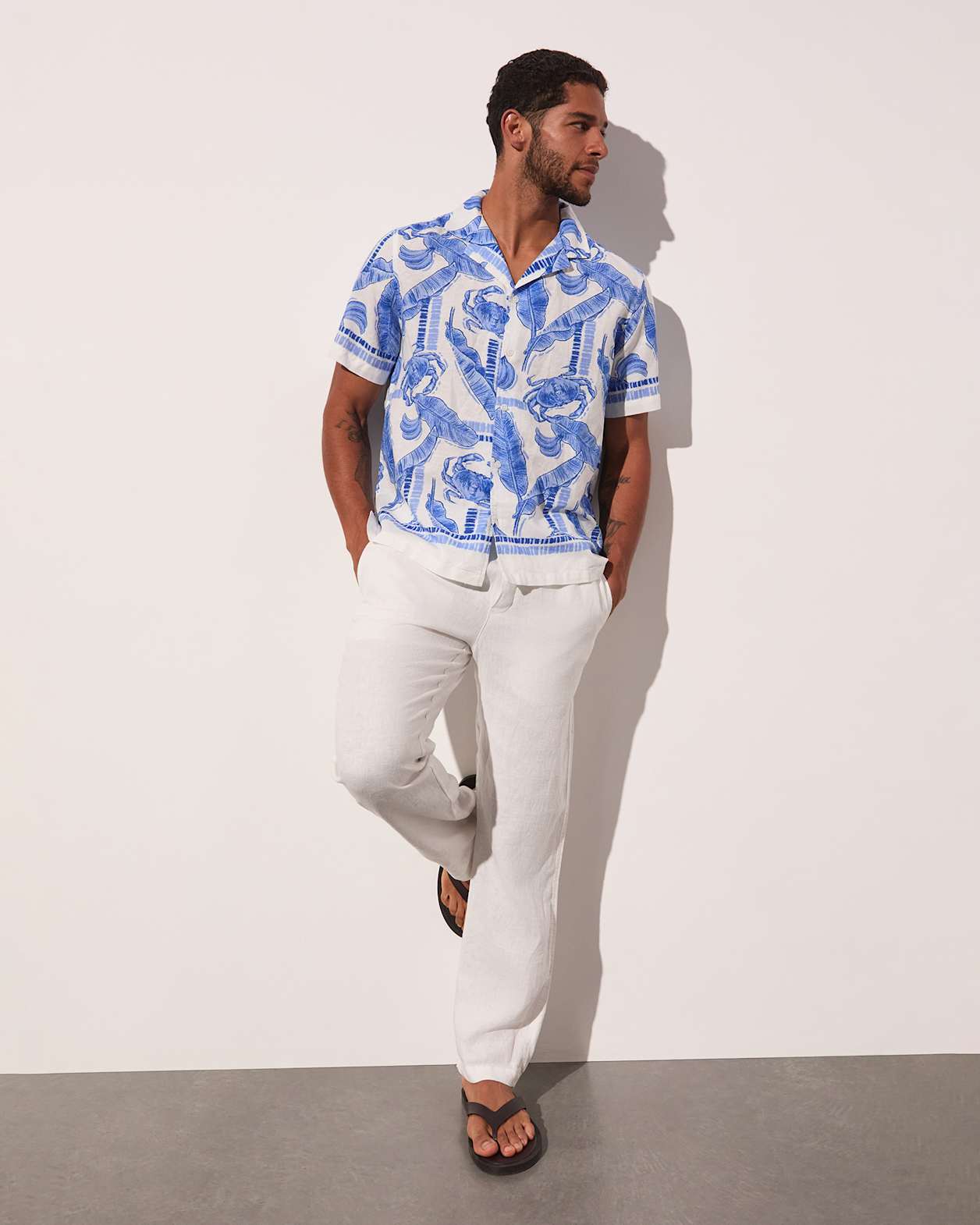 Moreton Short Sleeve Print Shirt in BLUE MULTI