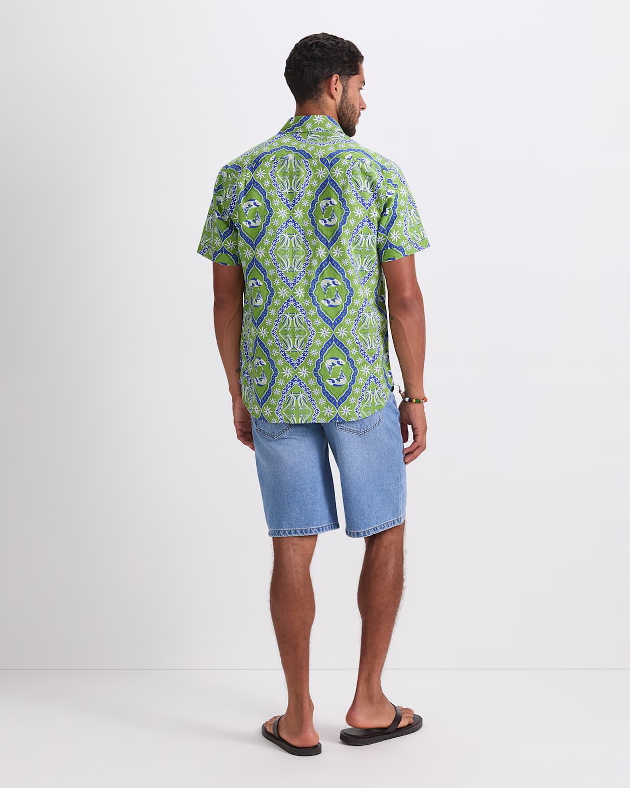 Bream Short Sleeve Print Shirt in GREEN MULTI