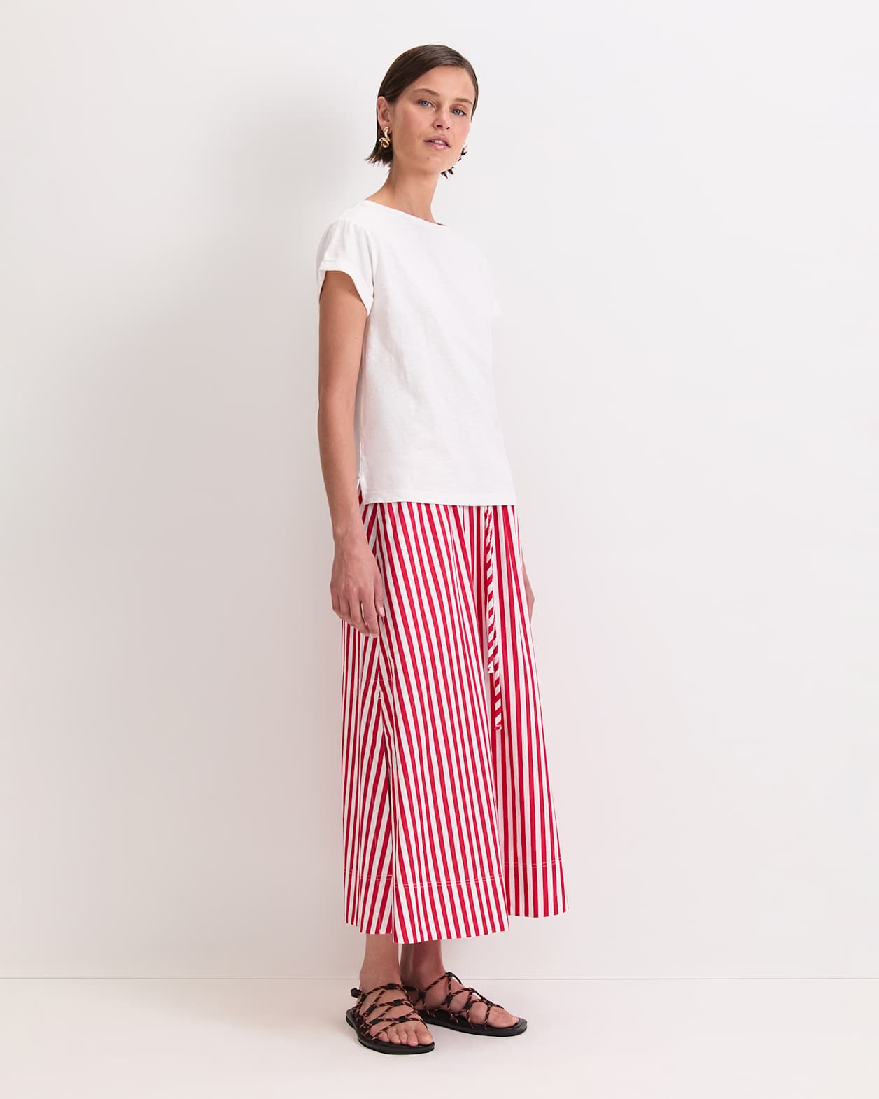 Alexa Slub Cotton Tee in WHITE