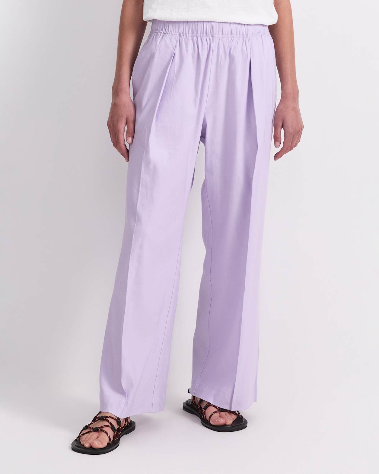 Rosa Wide Leg Linen Pant in LILAC