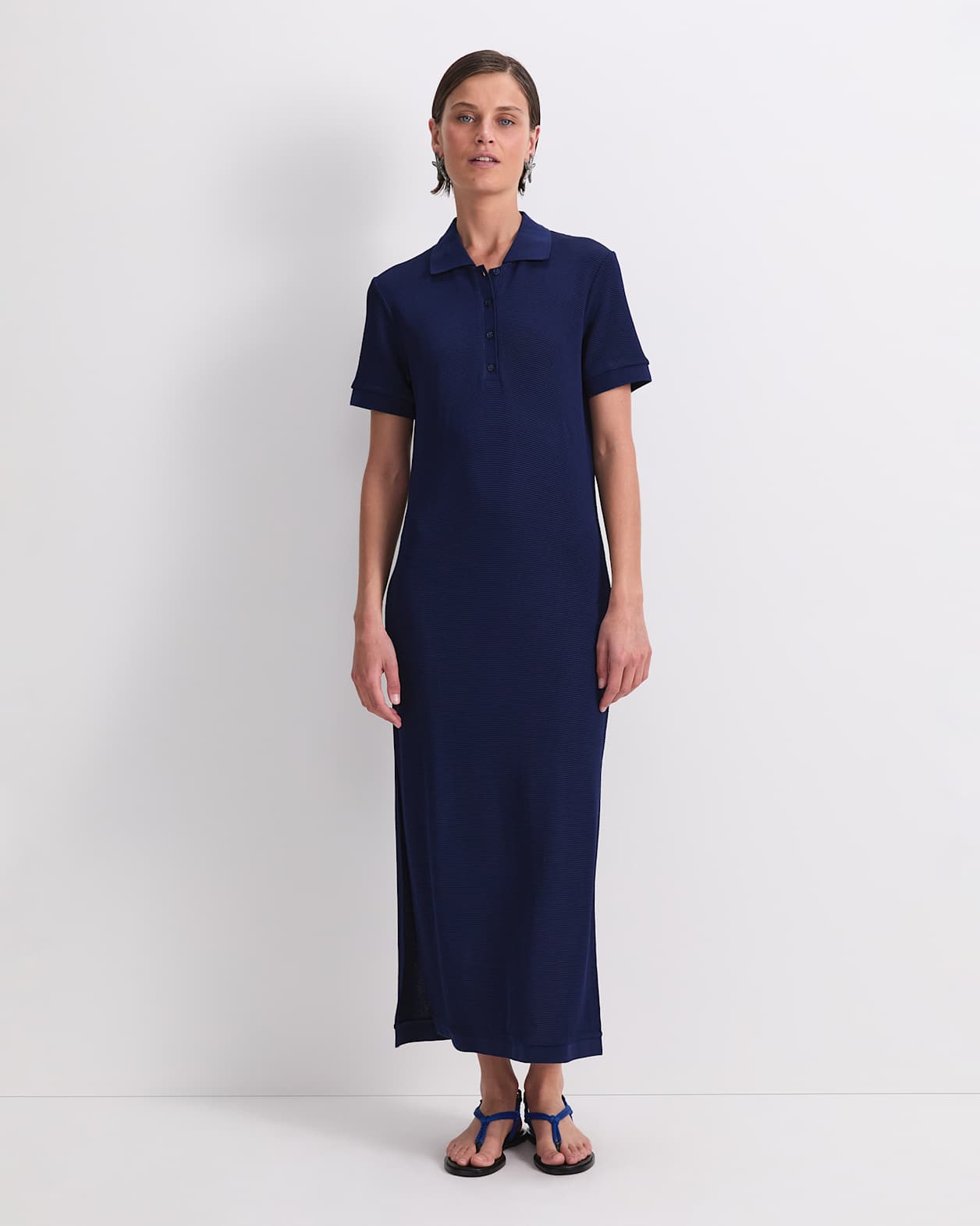 Rubino Polo Midi Dress in NAVY
