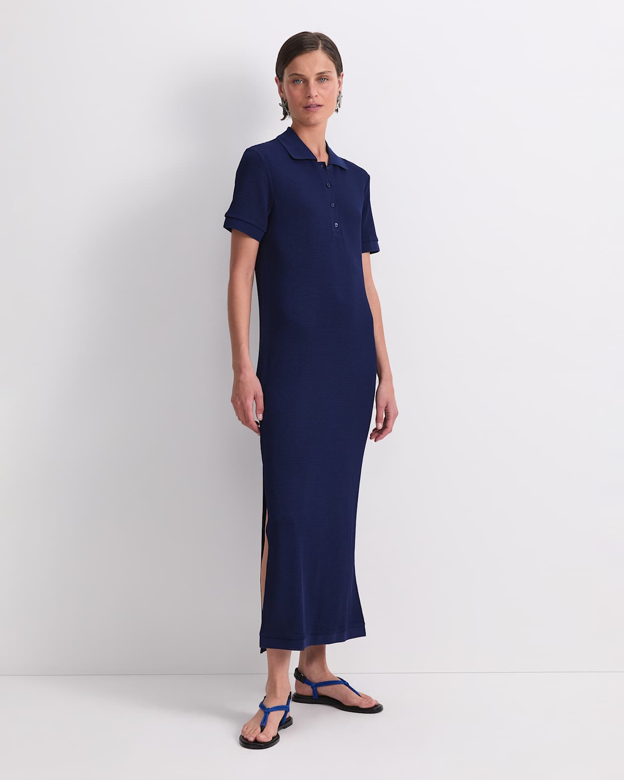 Rubino Polo Midi Dress in NAVY