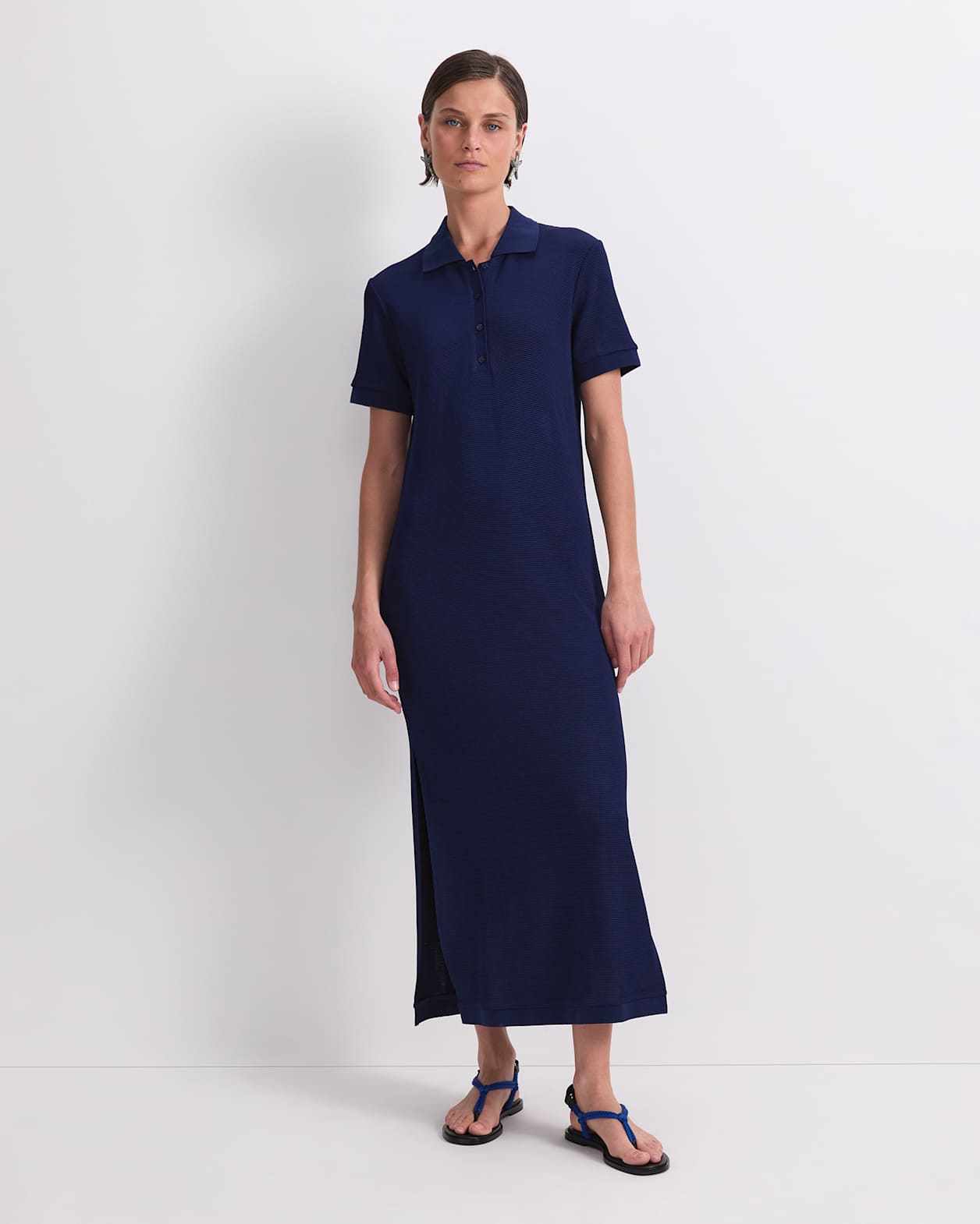 Rubino Polo Midi Dress in NAVY