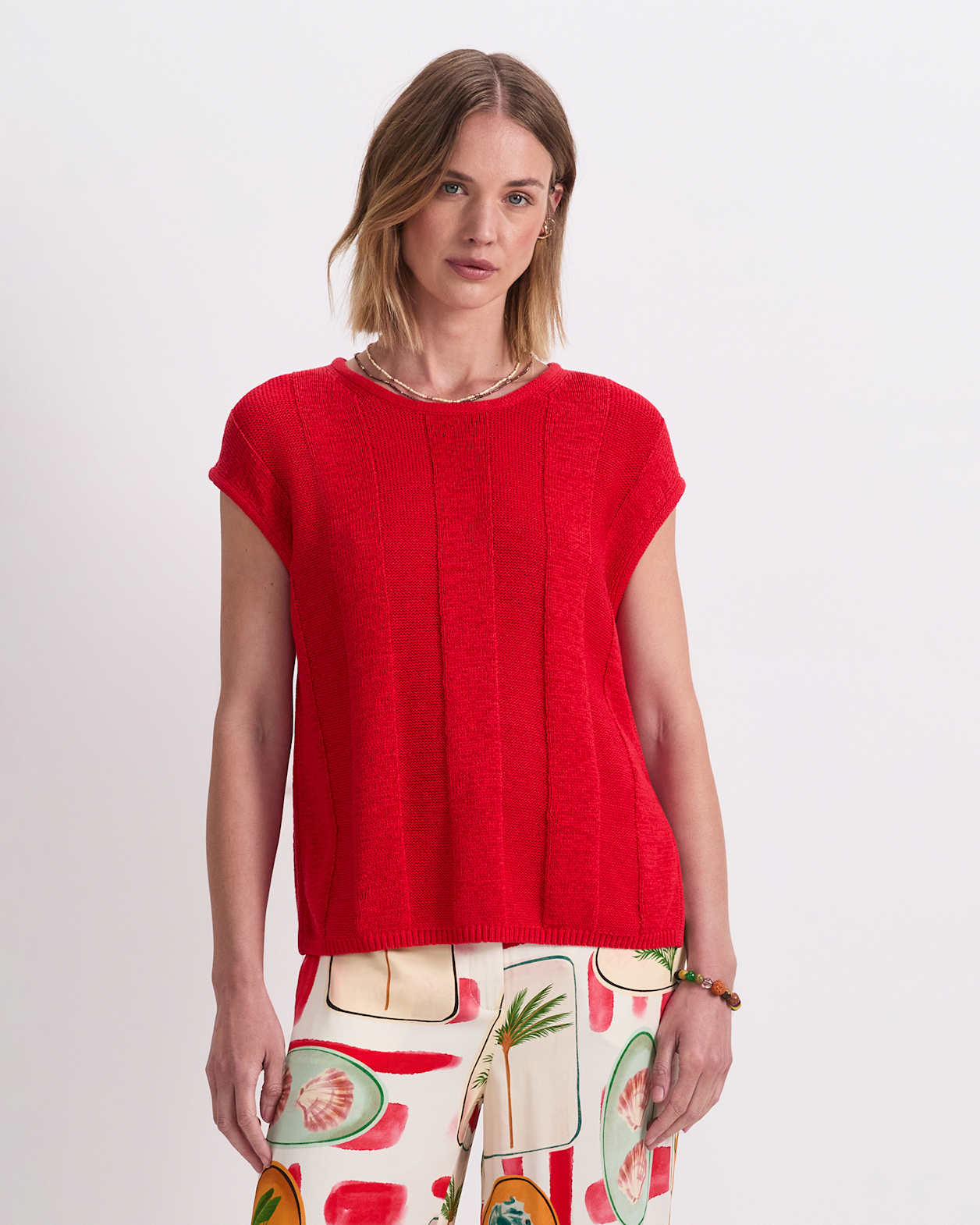 Josie Side Split Knit in RED