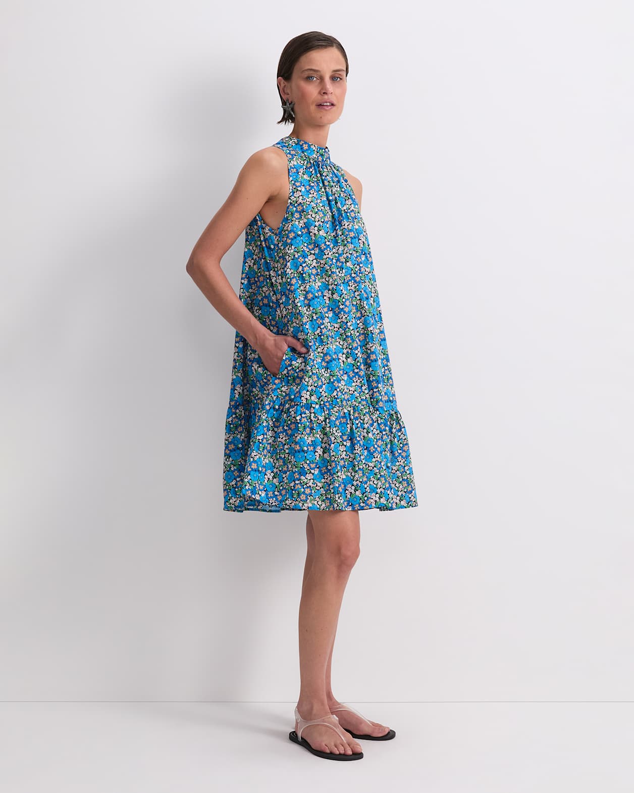 Gisou Liberty Mini Dress in BLUE MULTI