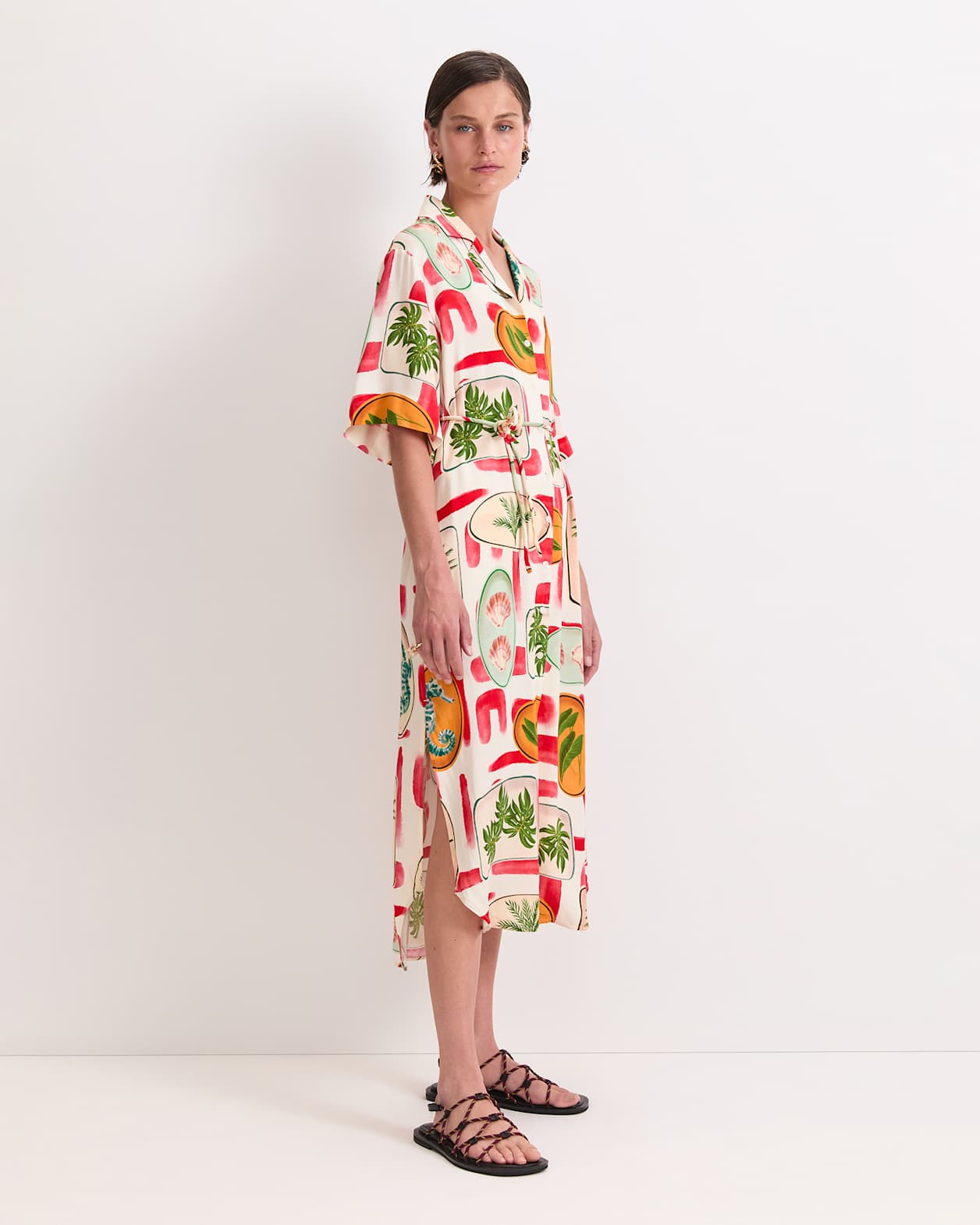 Bliss Midi Shirt Dress in MULTI