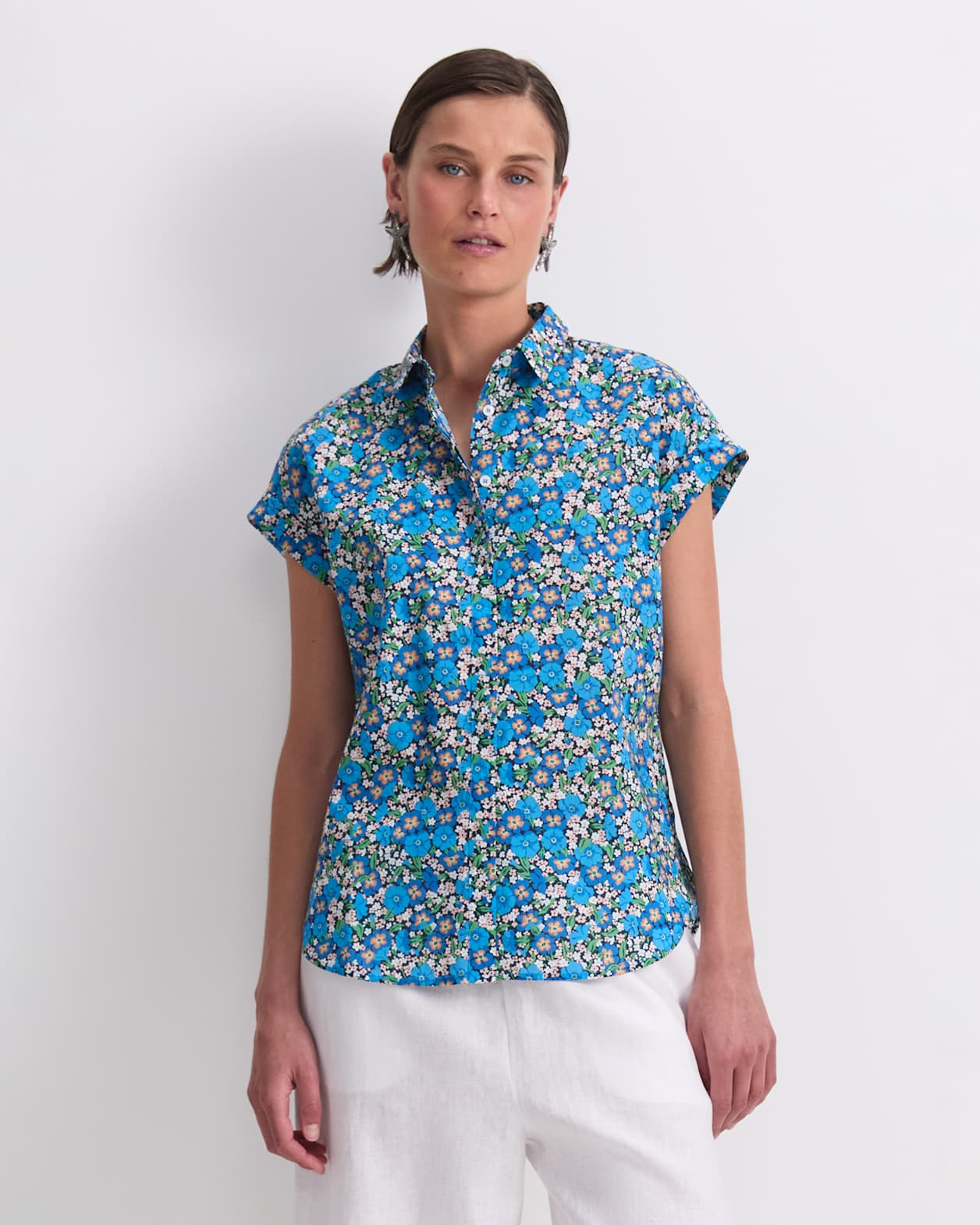 Gisou Liberty Short Sleeve Shirt in BLUE MULTI