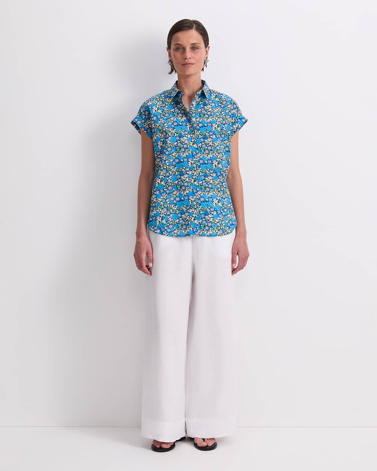 Gisou Liberty Short Sleeve Shirt in BLUE MULTI
