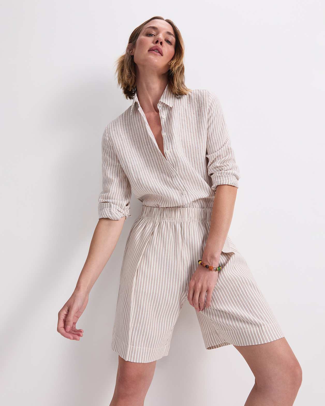 Rosa Elasticated Short in NATURAL/IVORY