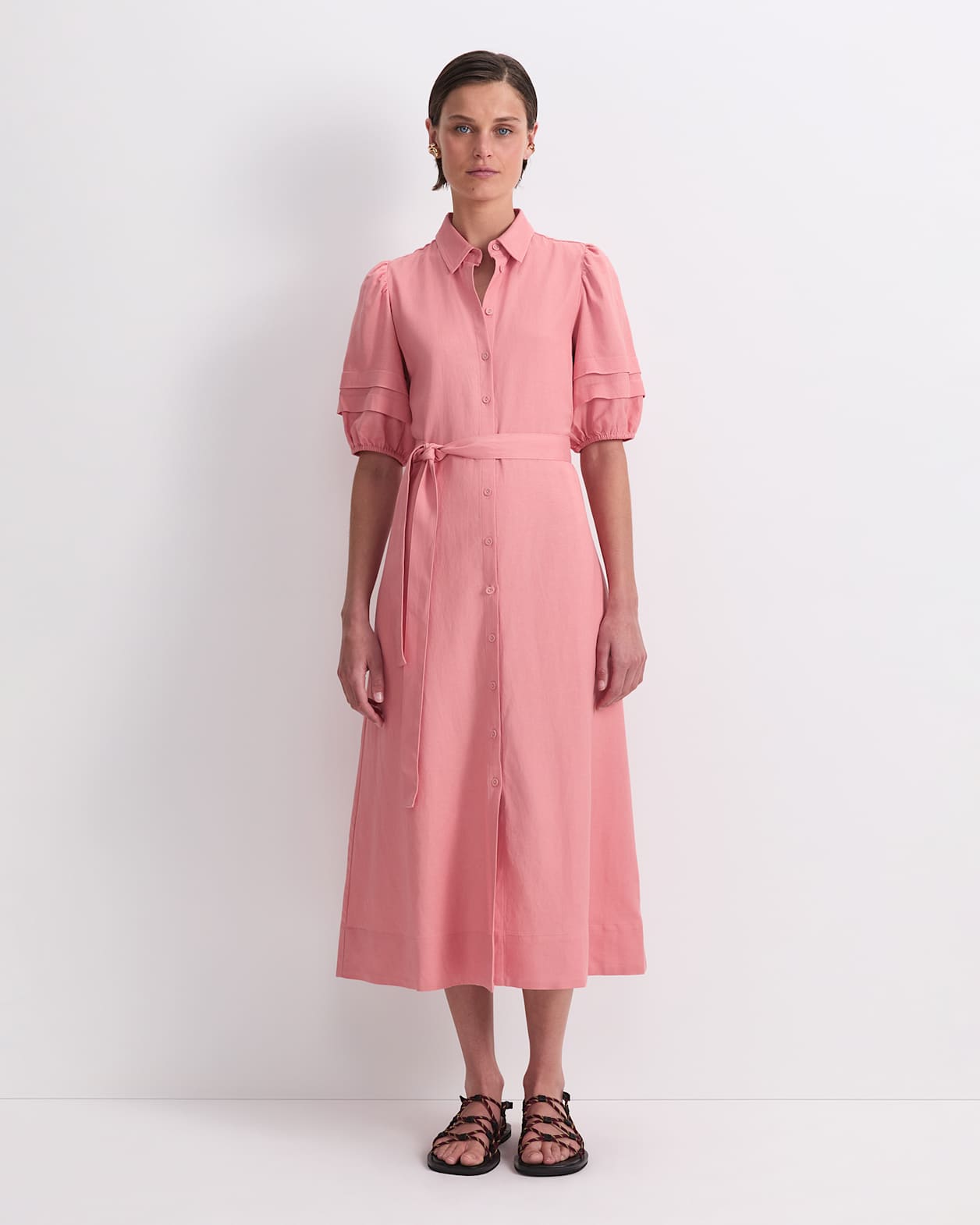 Lola Midi Dress in DARK PINK