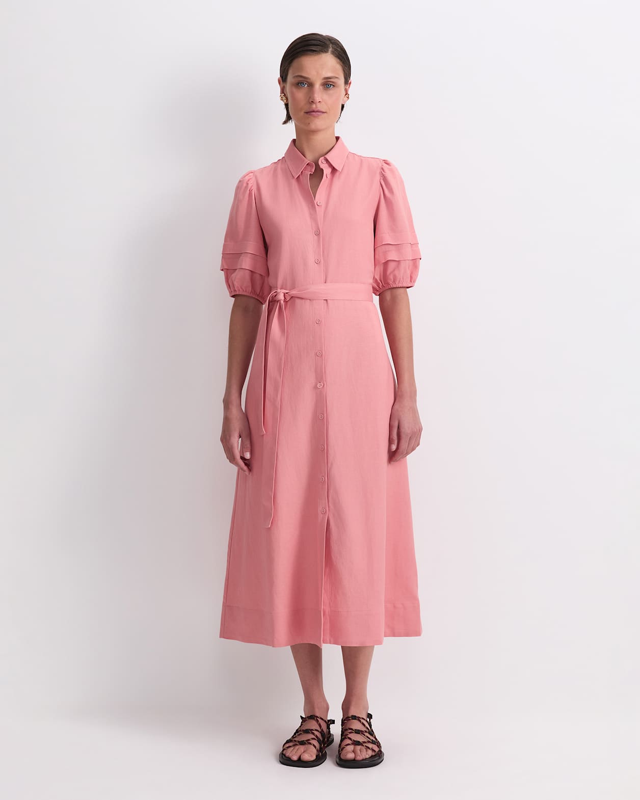 Lola Midi Dress in DARK PINK