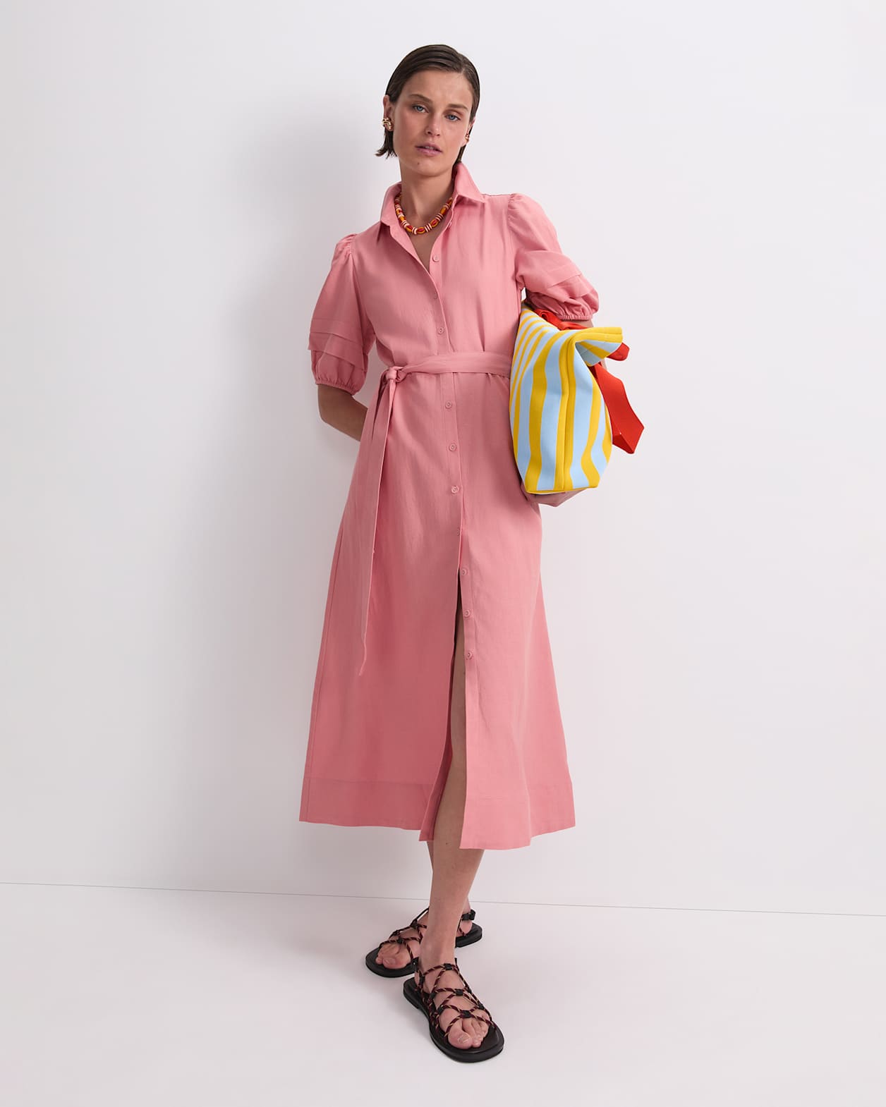 Lola Midi Dress in DARK PINK