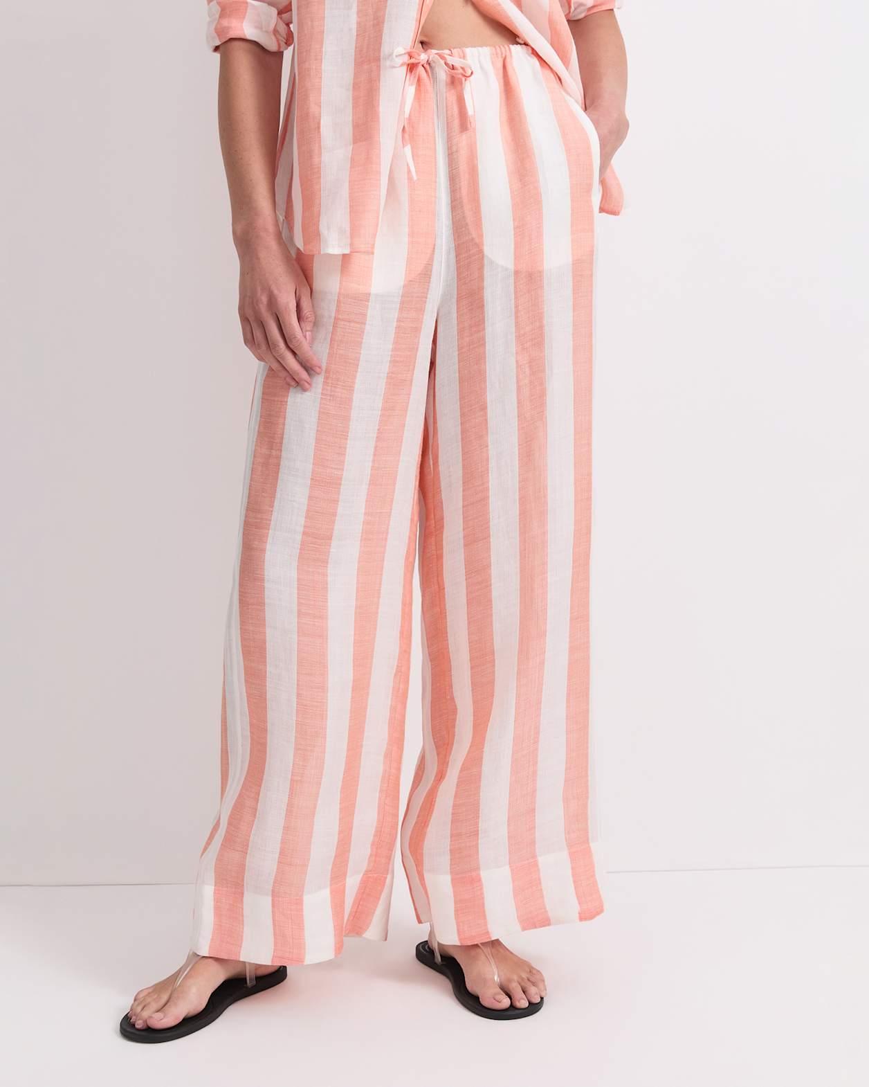 Magnolia Wide Leg Pant in ORANGE/WHITE