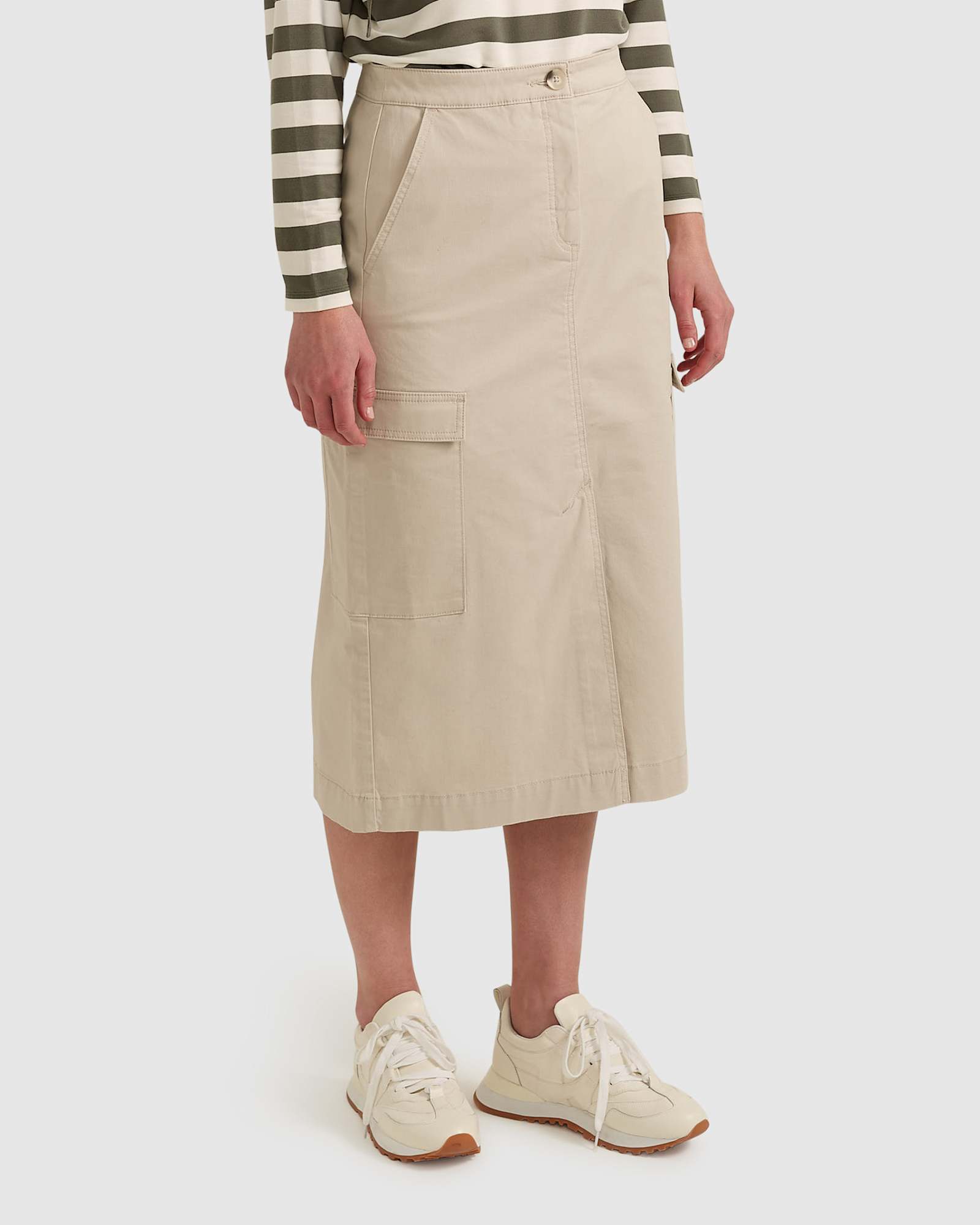 Leah Cargo Skirt in STONE