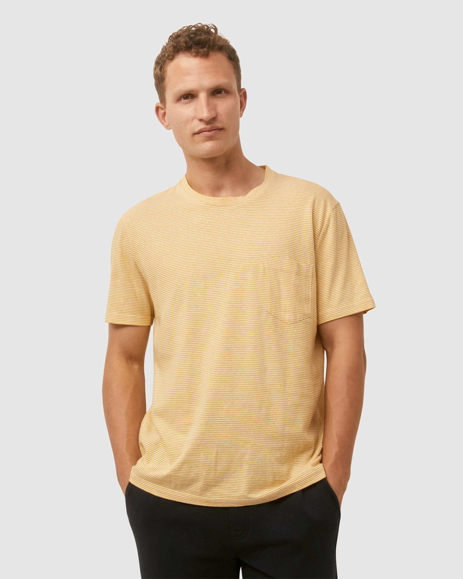 Yarn Dyed Cotton Linen Tee in SUNSHINE