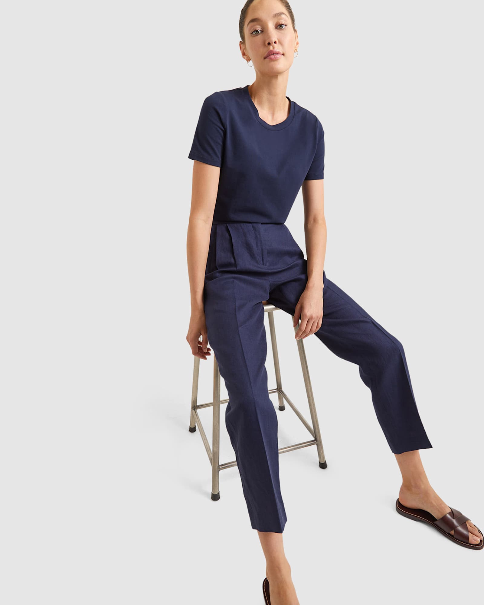 Linen Pant in NAVY
