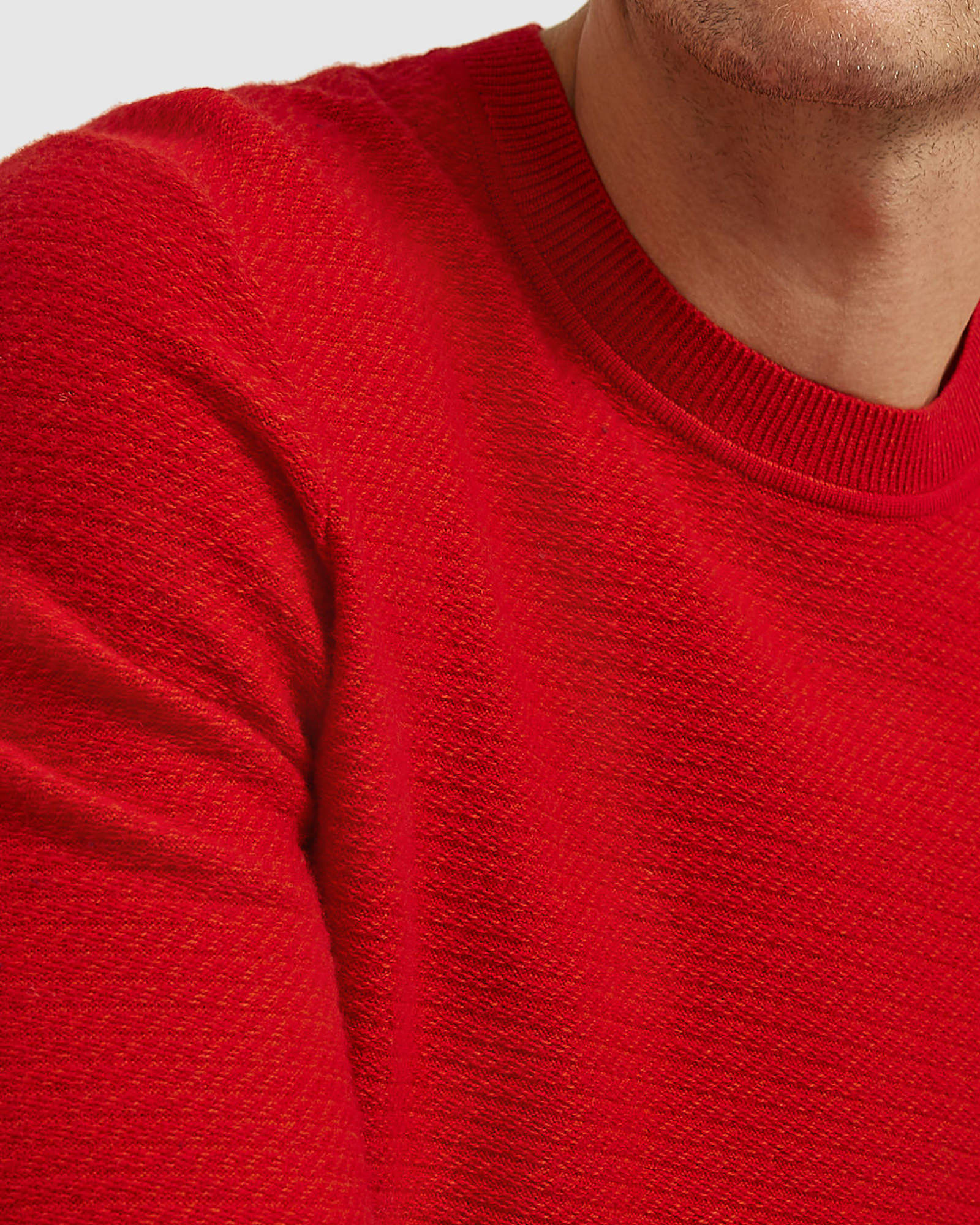 Ethan Wool Blend Crew Knit in RED
