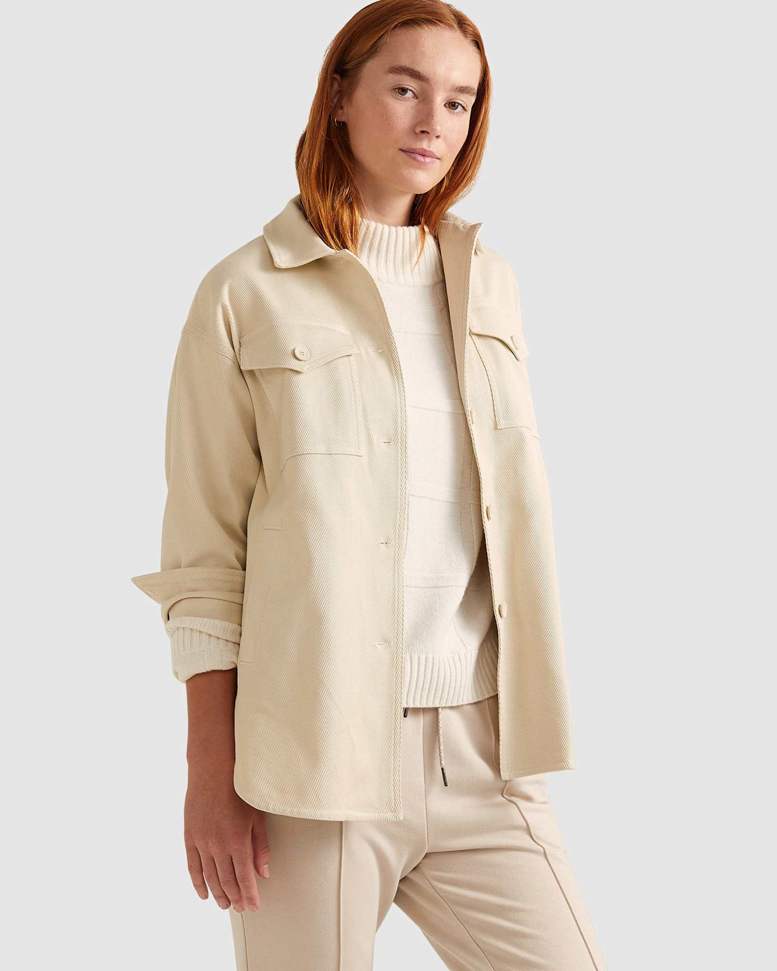 Allyson Overshirt Jacket in BEIGE