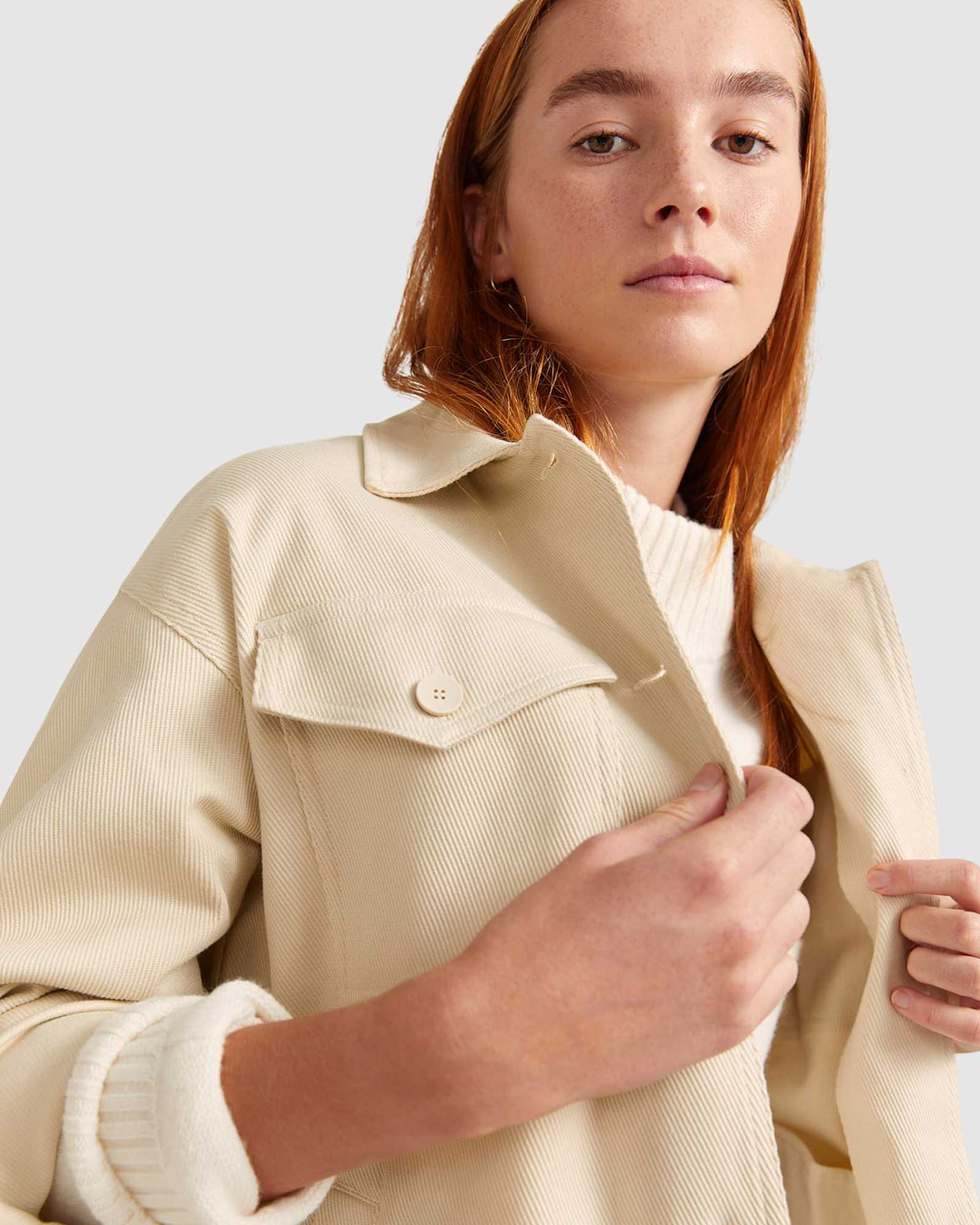 Allyson Overshirt Jacket in BEIGE