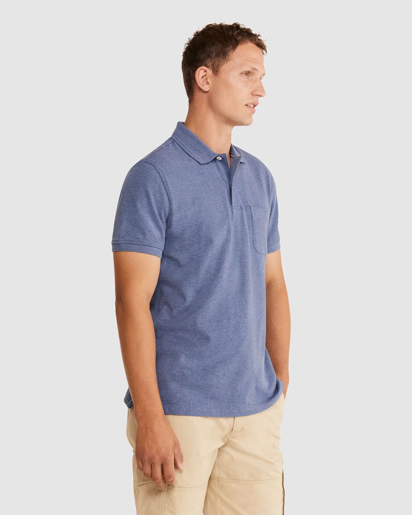 Pique Polo Melange in INK MELANGE