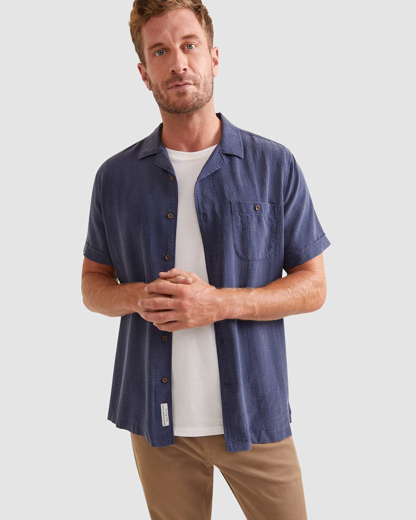 Sellick Short Sleeve Shirt in FRENCH NAVY