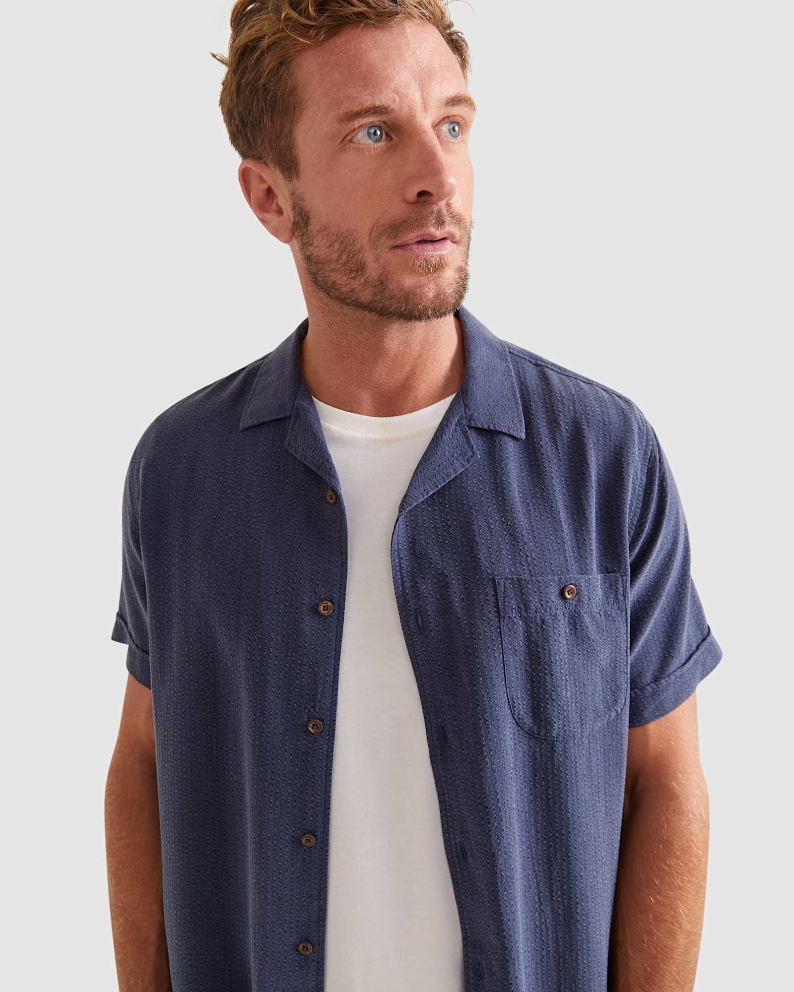 Sellick Short Sleeve Shirt in FRENCH NAVY