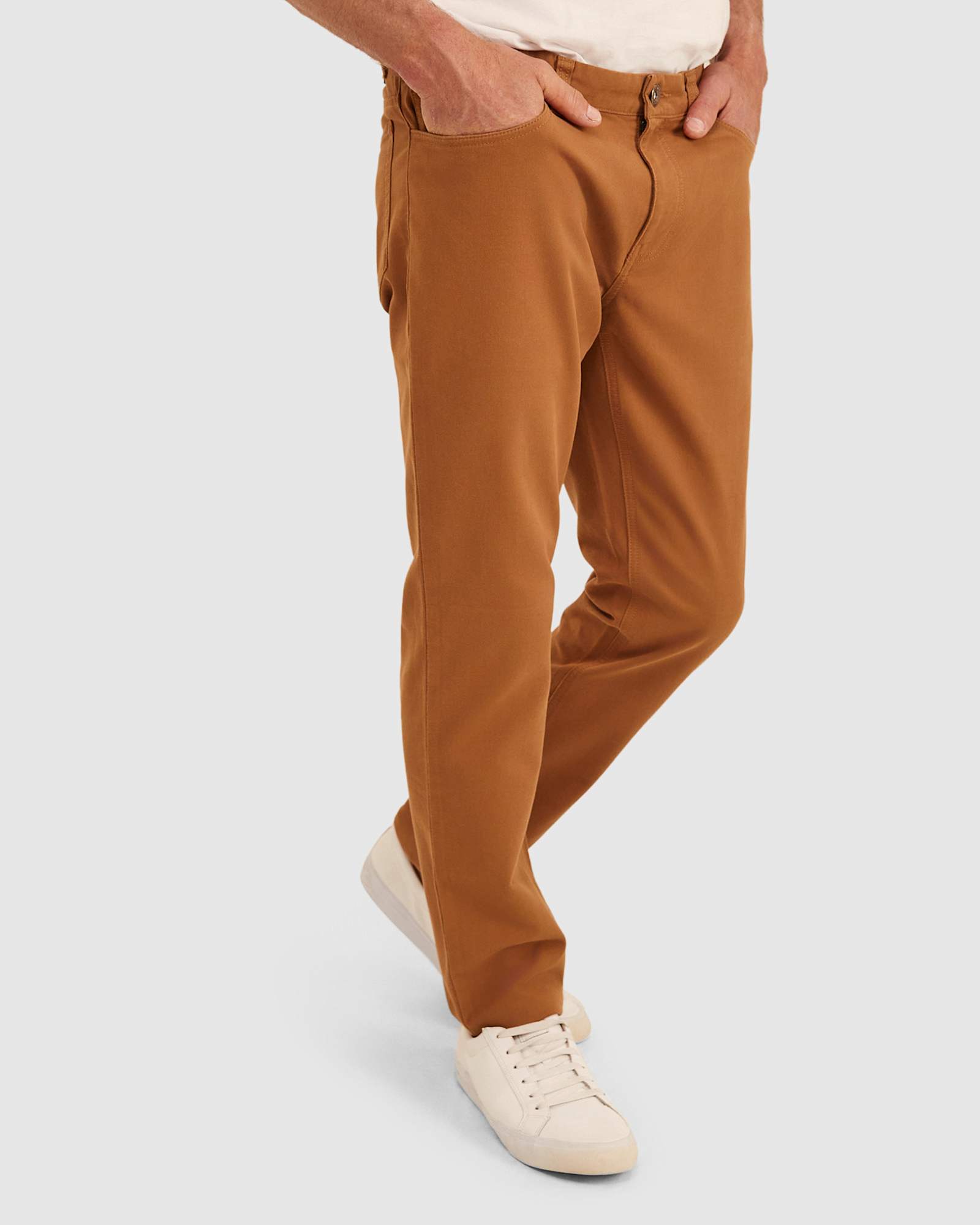 Tapered Bedford Jean in ALMOND